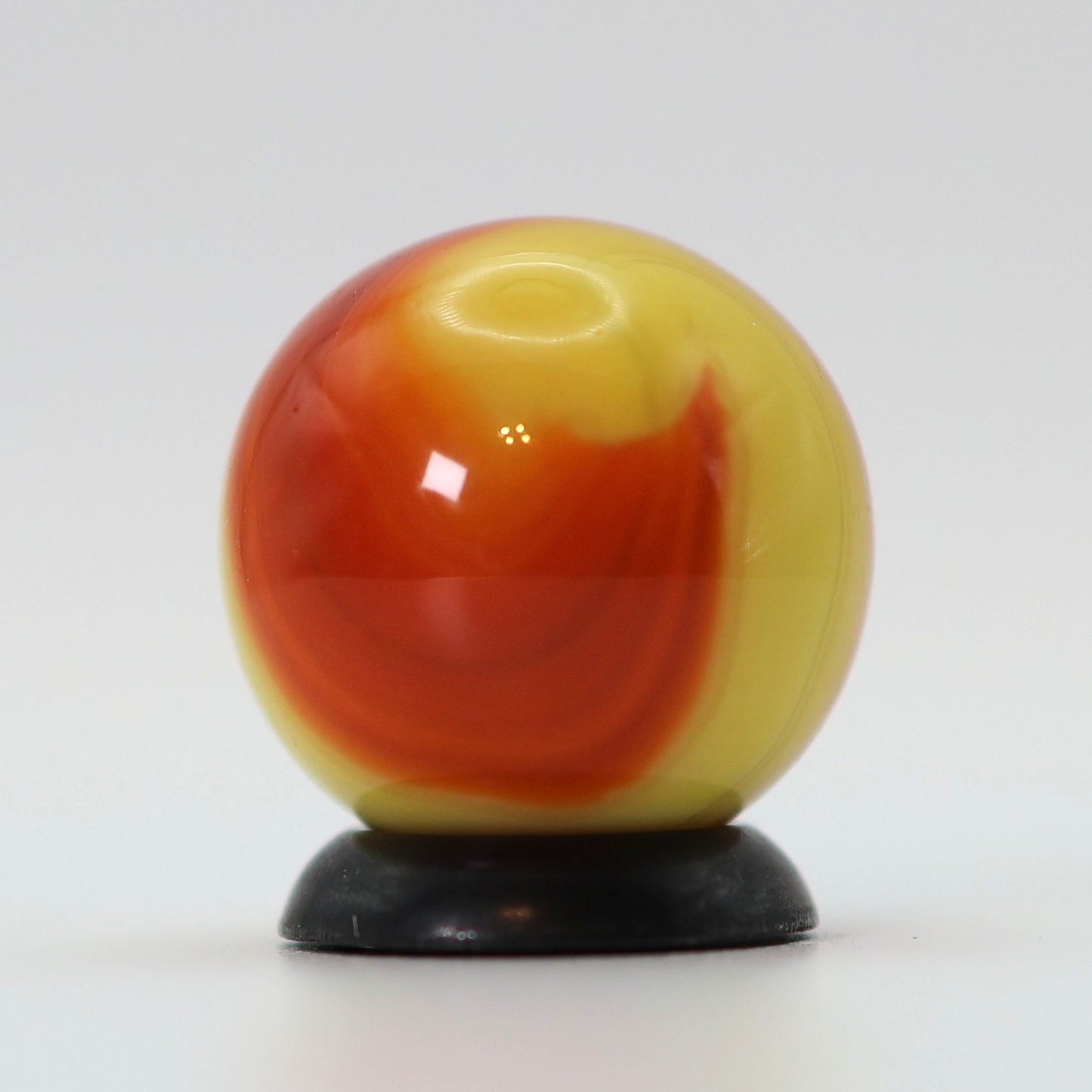 5/8" Akro Agate Prizename Corkscrew Marble Yellow & Orange NM