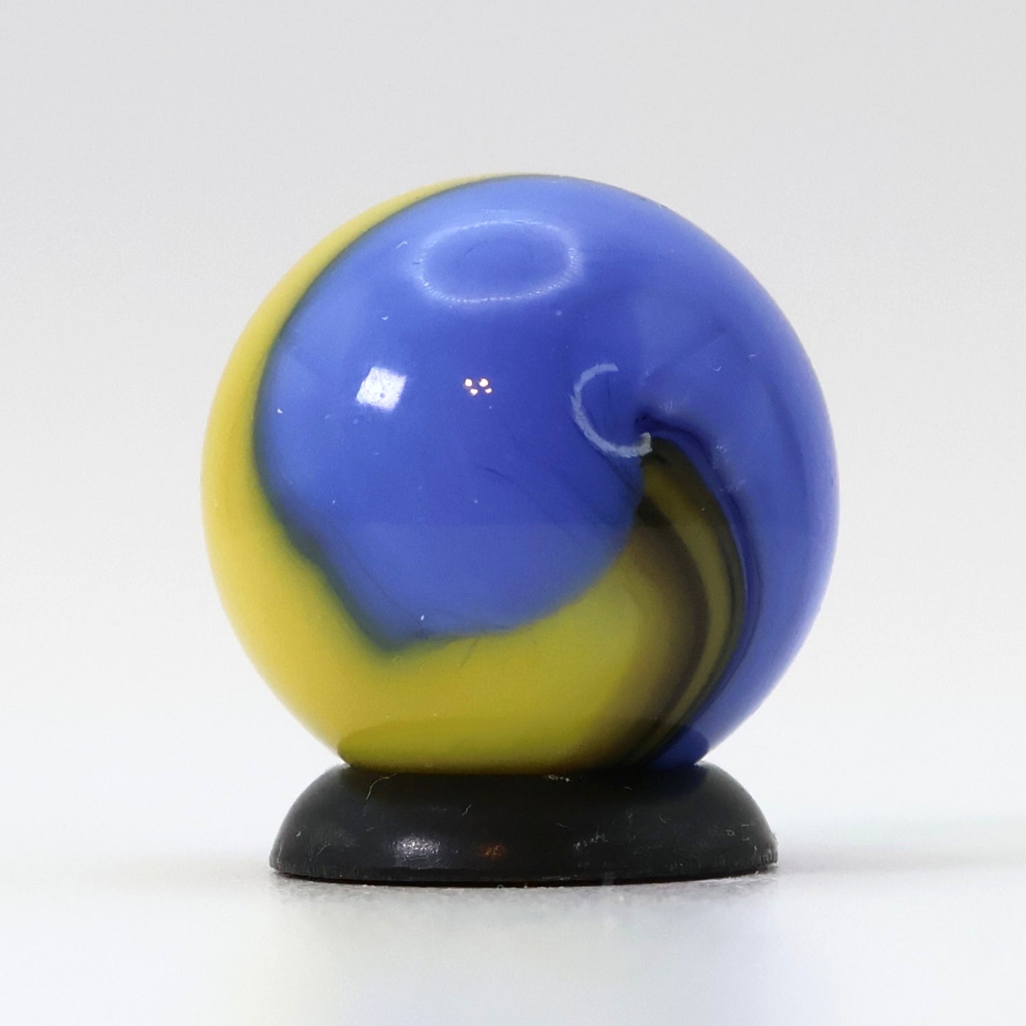 5/8" Akro Agate Special Corkscrew Marble yellow blue tan EYELASHES NM+