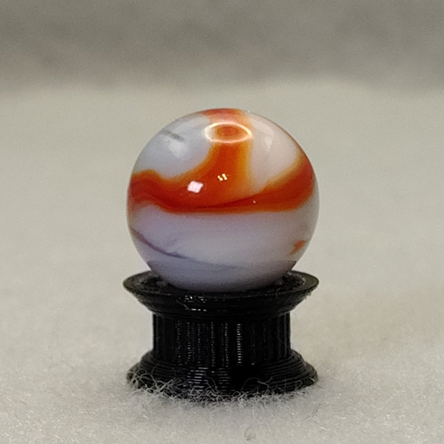 15.5mm Champion? Swirl Marble - Red White & Blue NM++ Small Cold Crease