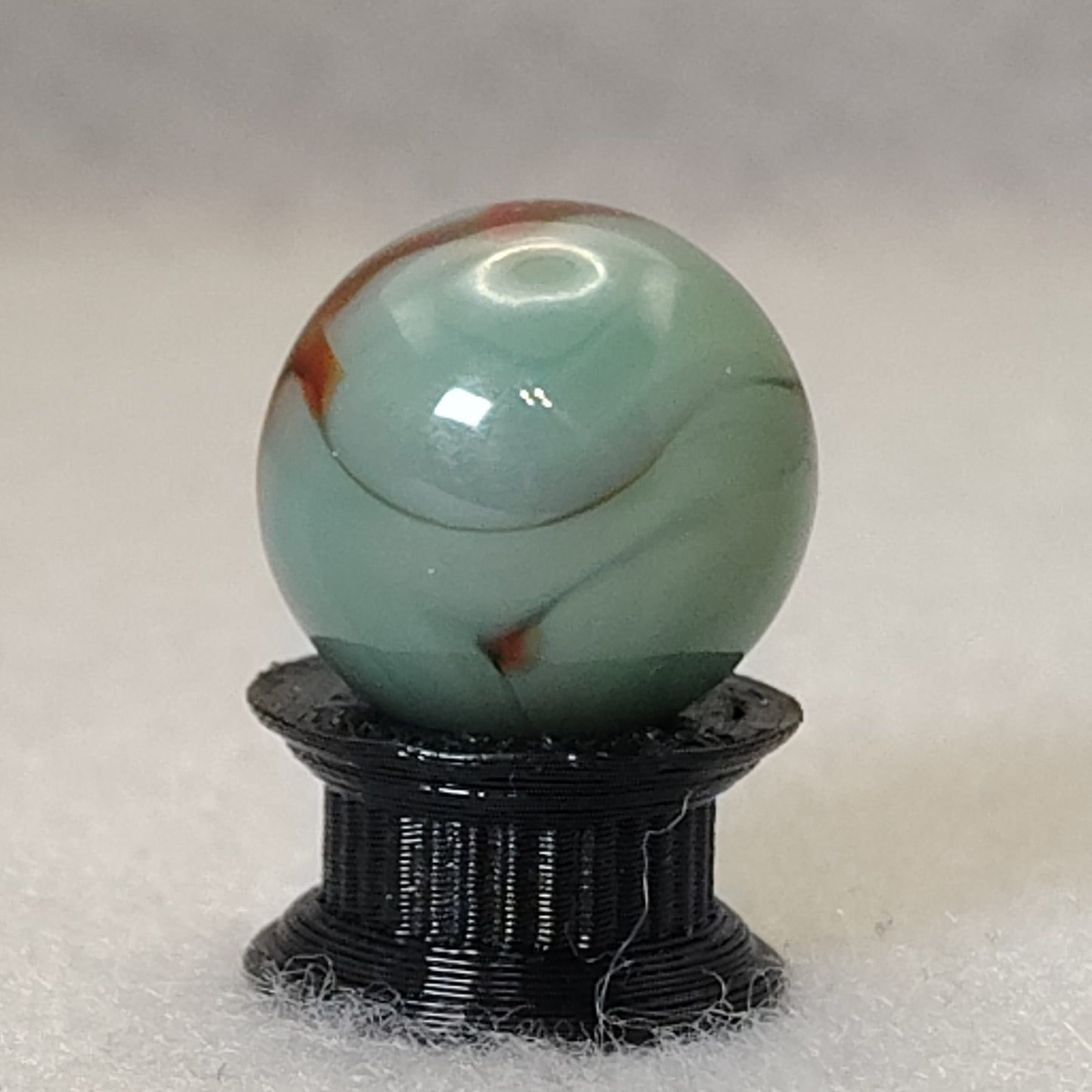 16mm Transparent Teal & Rust Swirl marble - Ravenswood? NM+