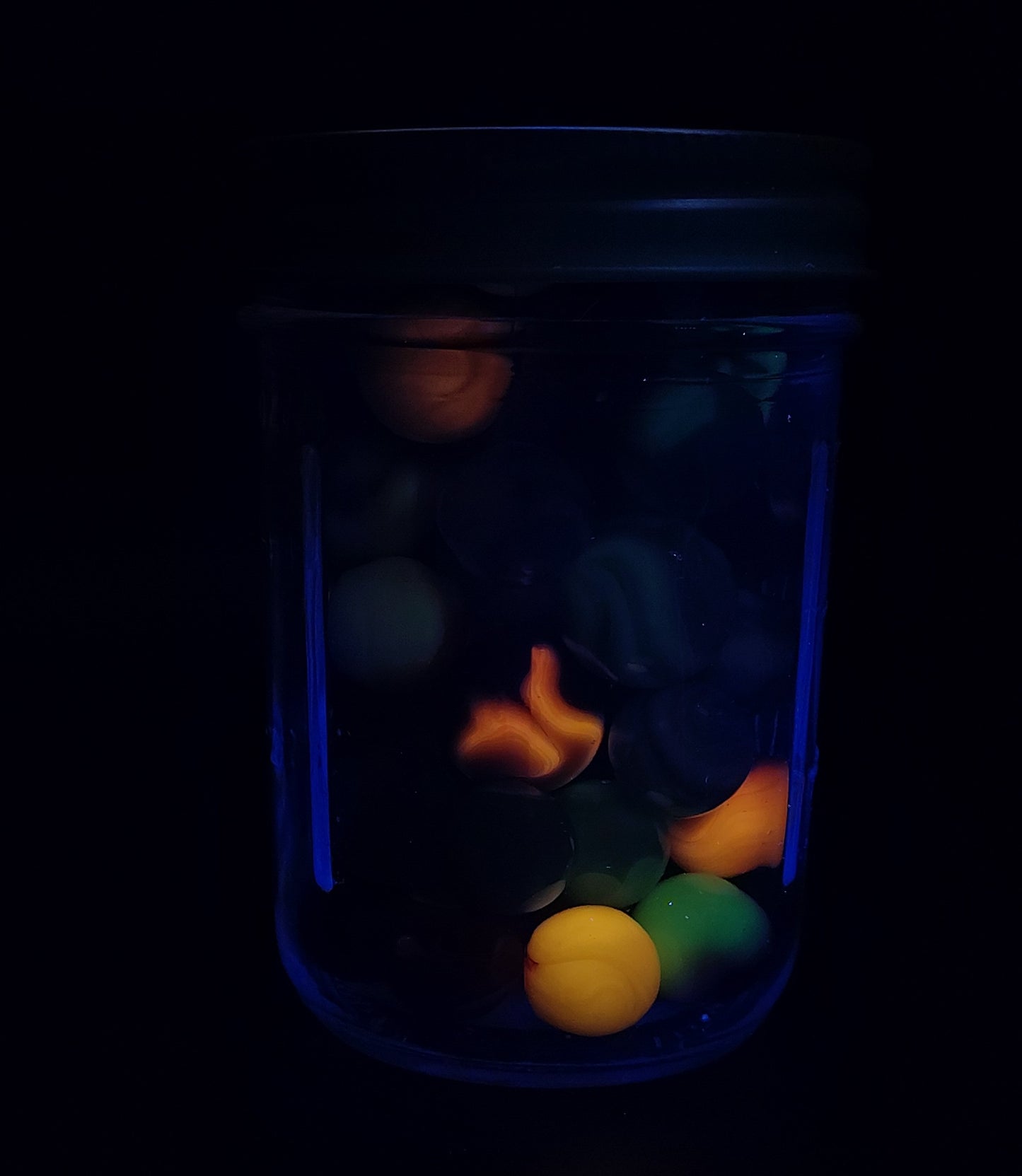~60 Swirl Marbles- 99% JABO in Jelly Jar MINT
