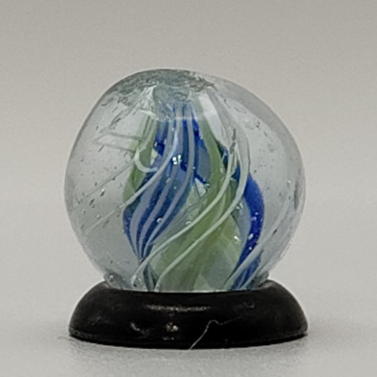 0.52" German Swirl Divided Core, 4 band core - pontils intact - MINT