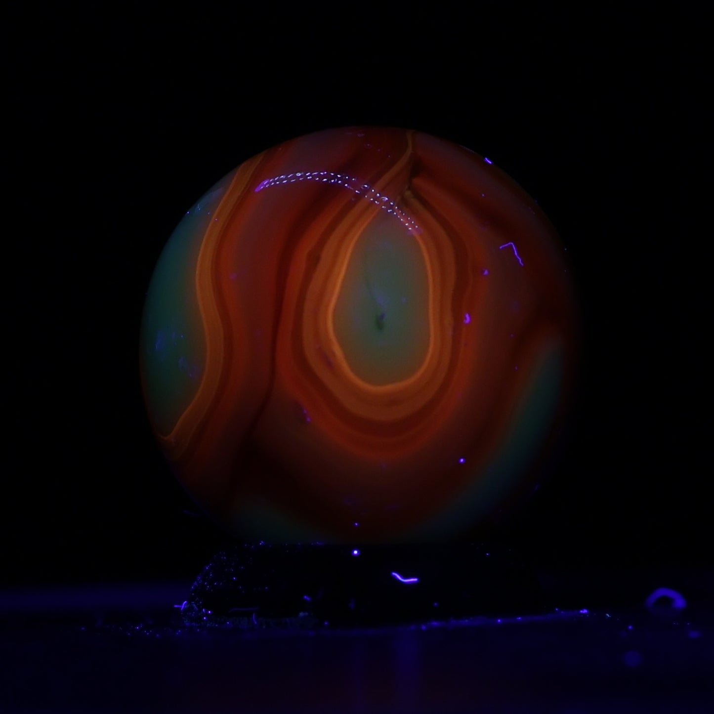 5/8" Orange & White Swirl Marble UV NM