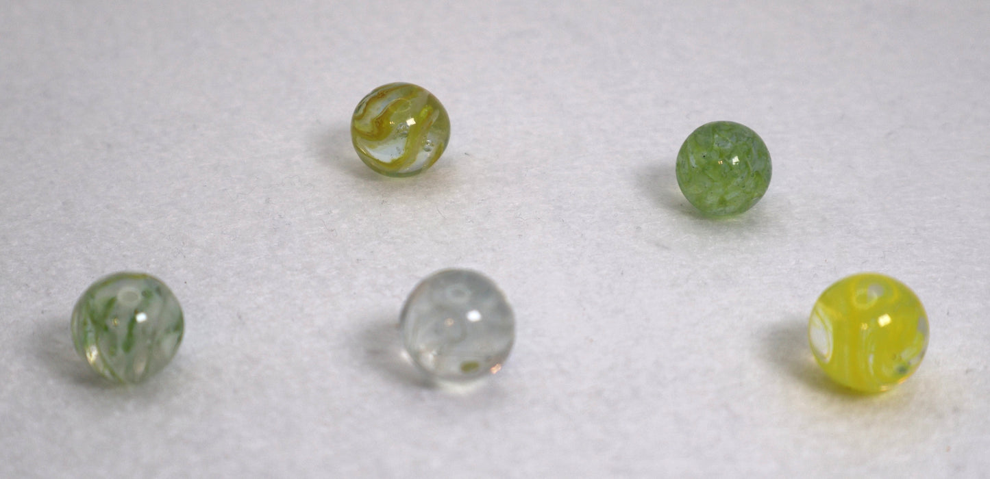 5pk 5/8" Veiligglas/Wire Pulls yellow green clear NM- to M