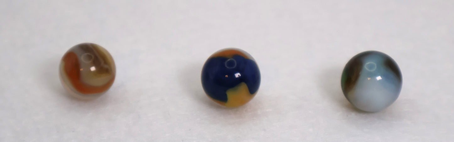 3pk 5/8" Vitro Agate Opal Marbles NM-NM+
