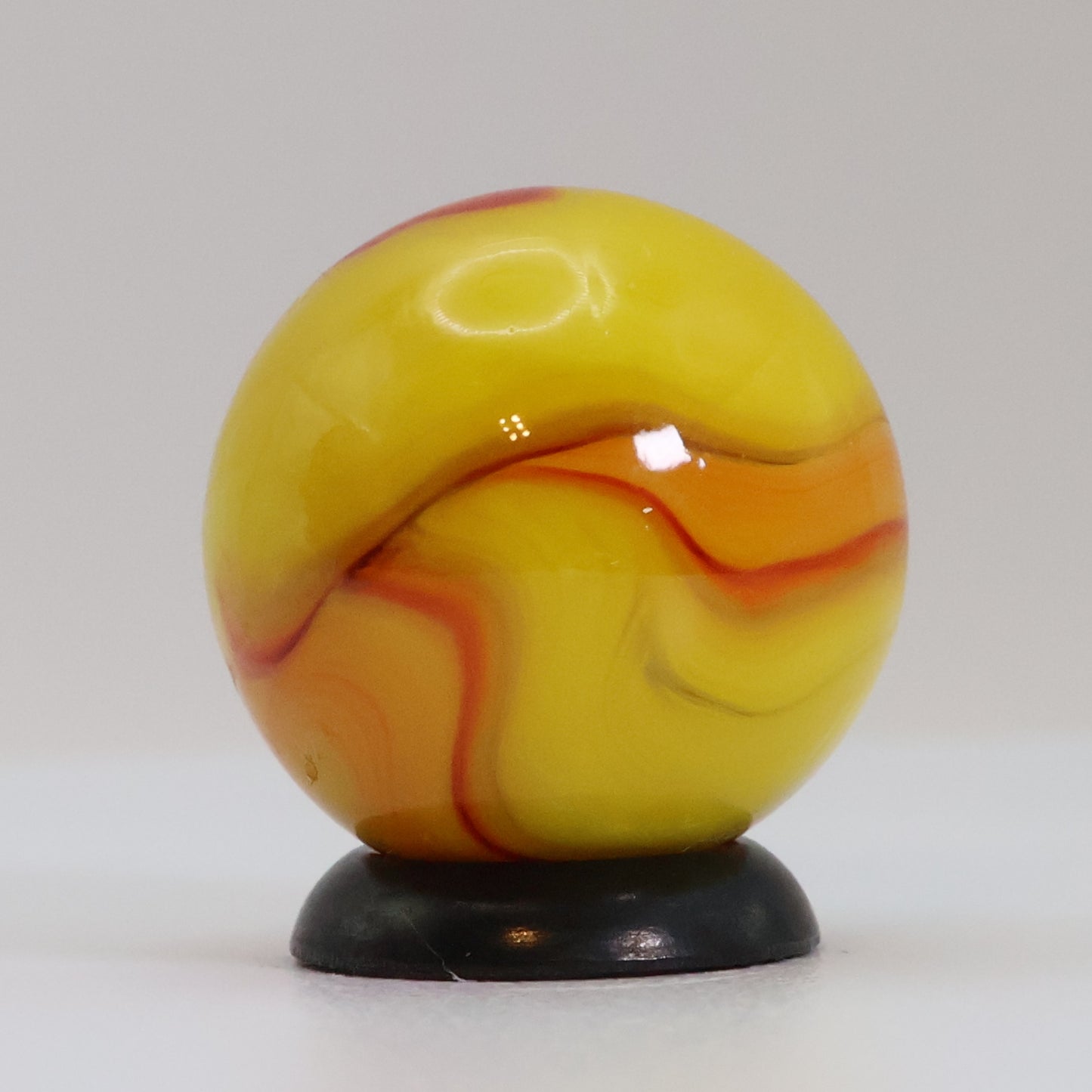 11/16" Swirl Marble Bright Yellow & Red NM++