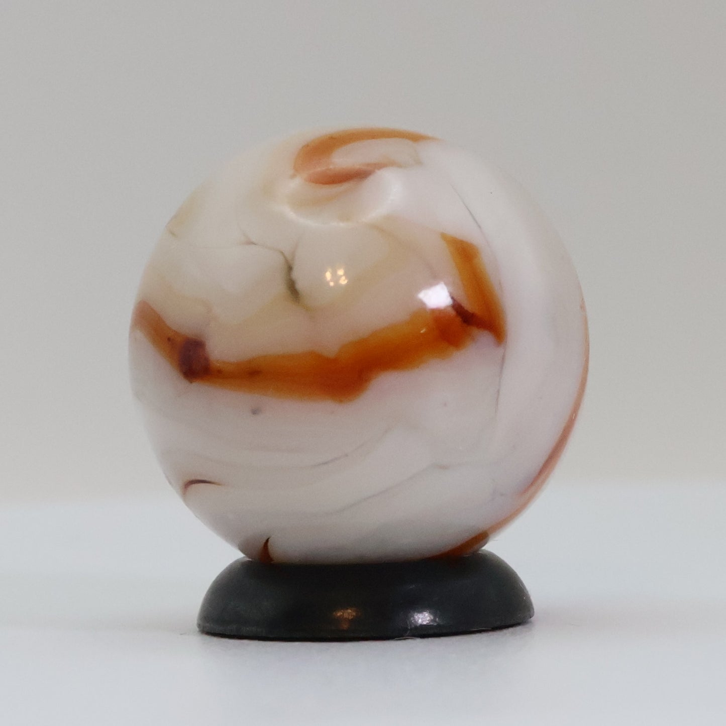11/16" Swirl Marble Orange & White NM+