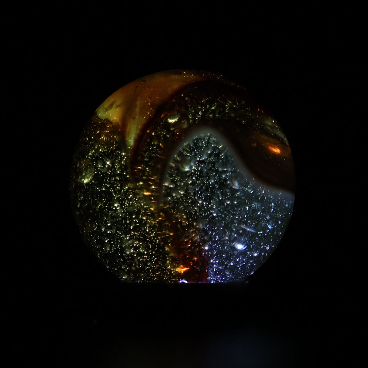 5/8" Peltier Rainbo Amber Based Burnt Sunset NM+