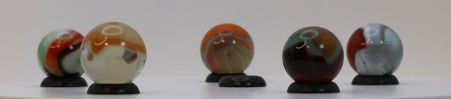 5pk 5/8" Vitro Agate Variety Mix Exotic Conqueror Blackline V Patch NM-M