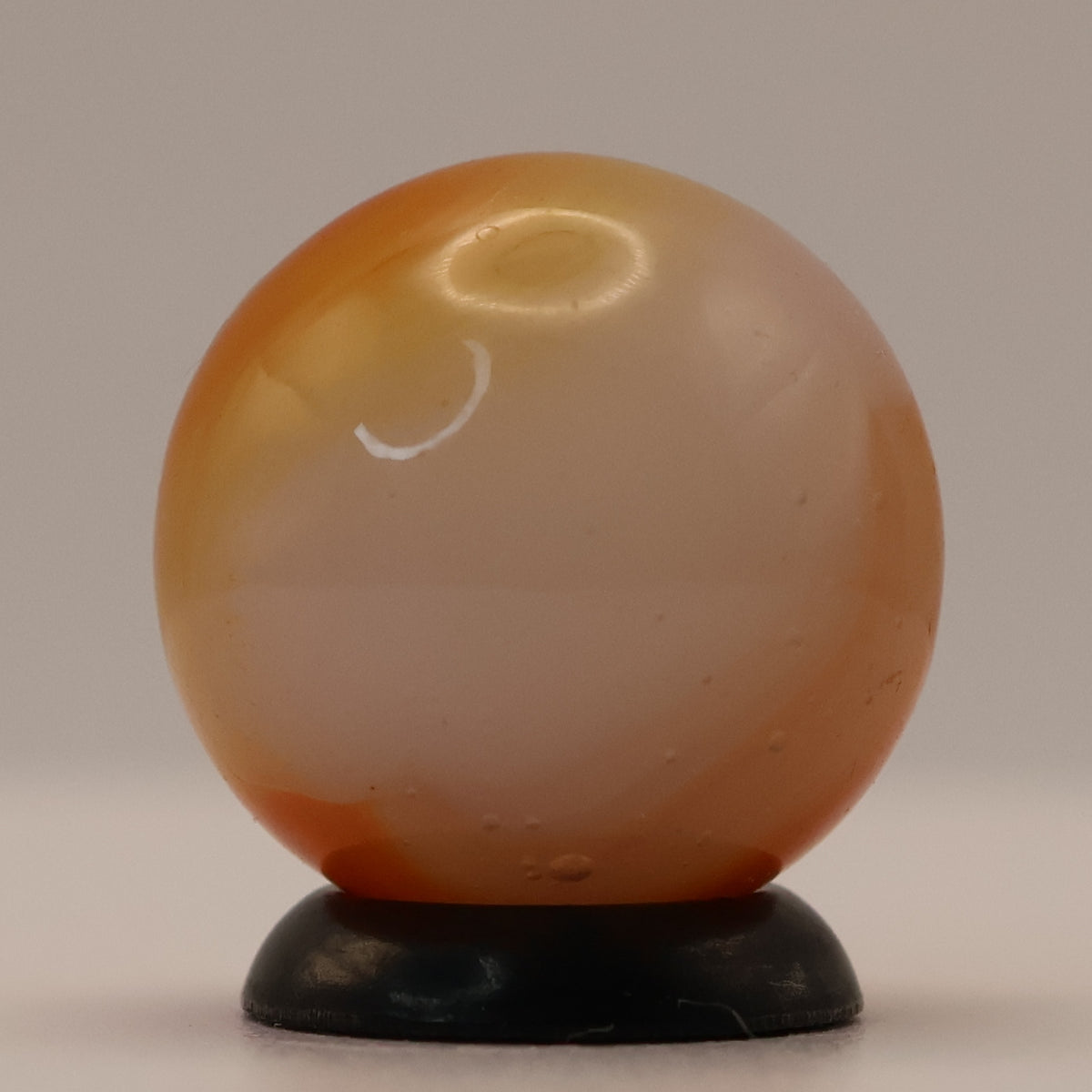 5/8" Akro Agate Patch Marble unusual orange & red M-