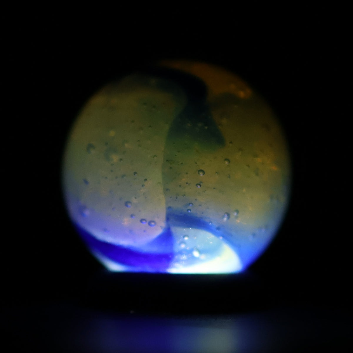 5/8" Peltier Rainbo marble - Muddy - Blue MINT