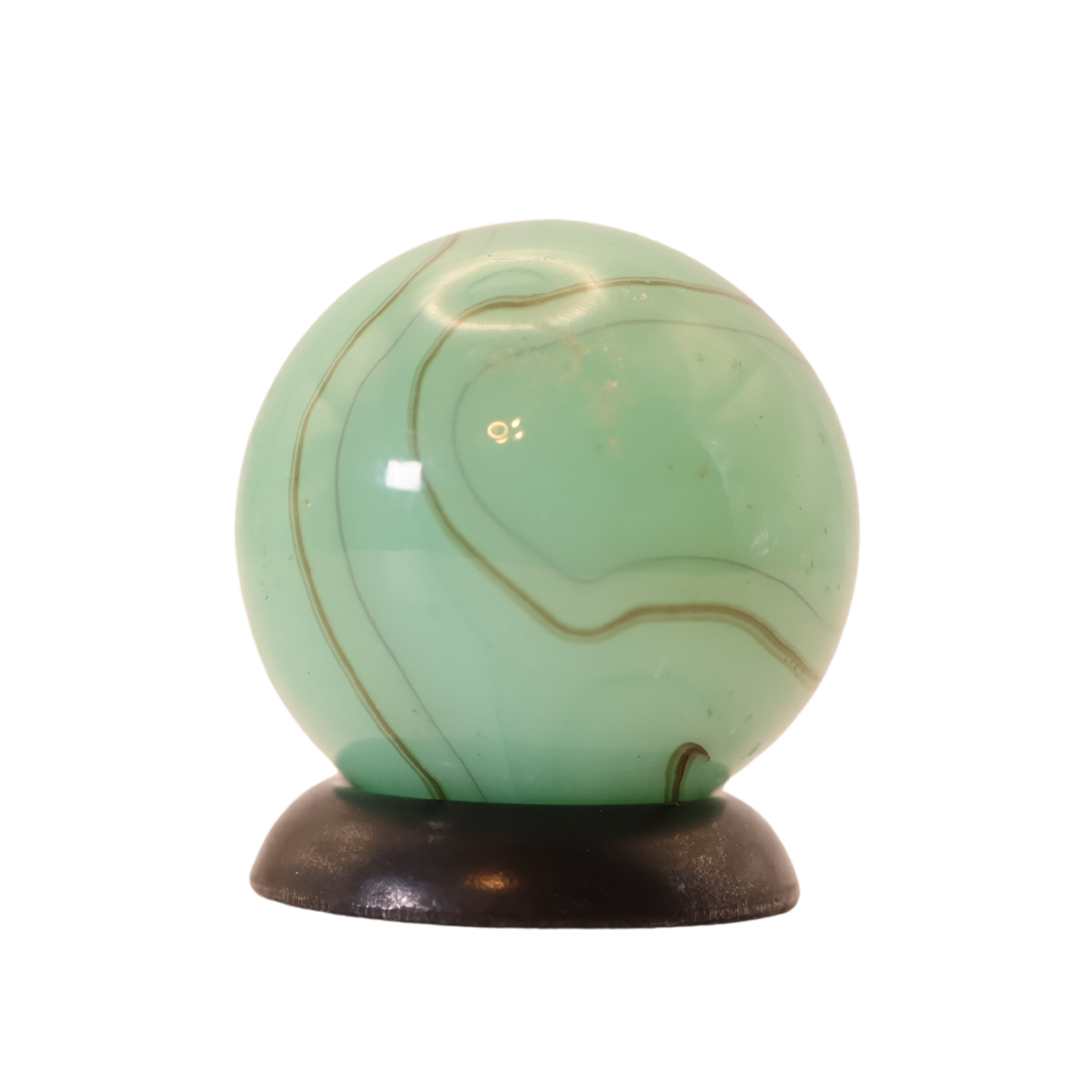 9/16" Swirl Marble Teal w/ oxblood horsehair? NM+