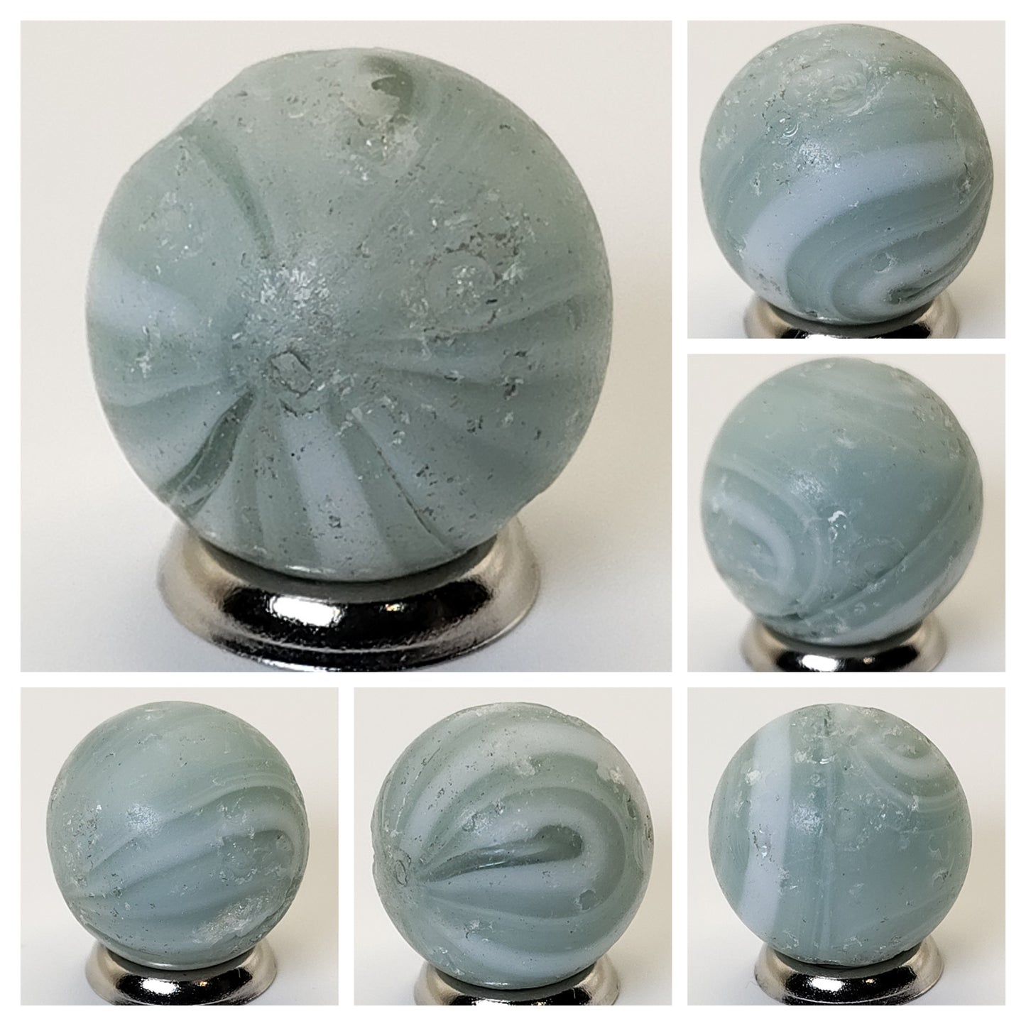 17mm Transitional Hand gathered Navarre Marble White - well played 8.5