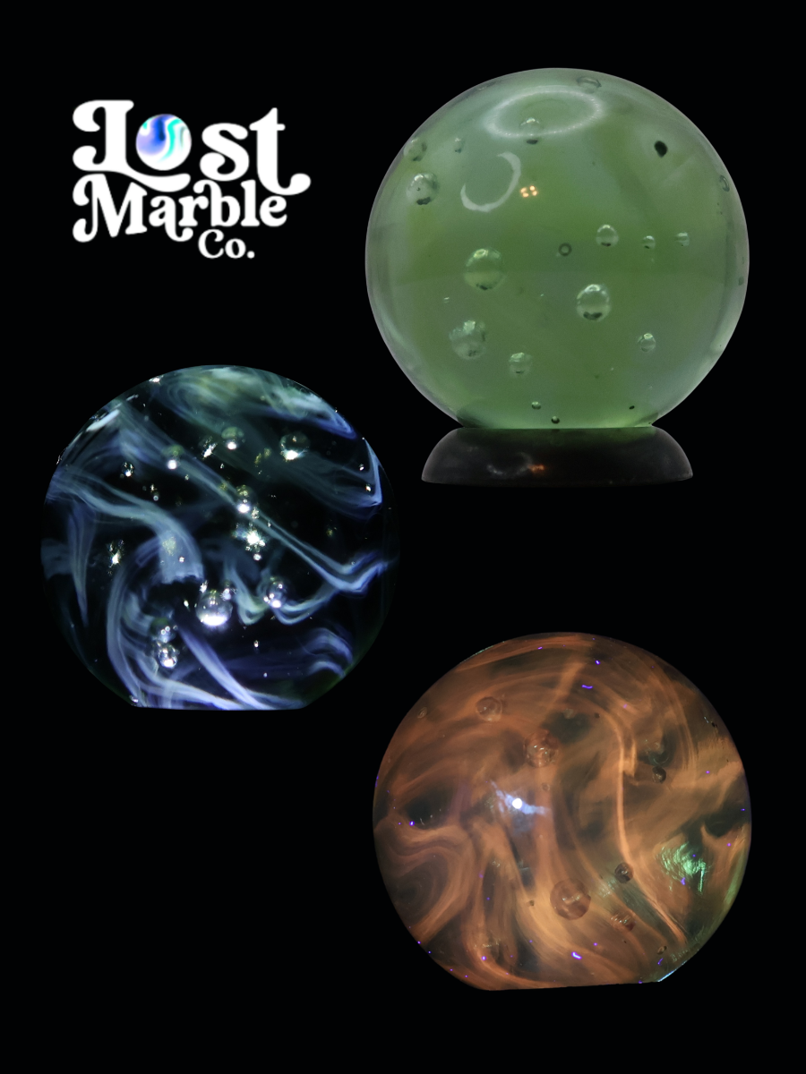3/4" Translucent Swirl Marble UV pink! NM+