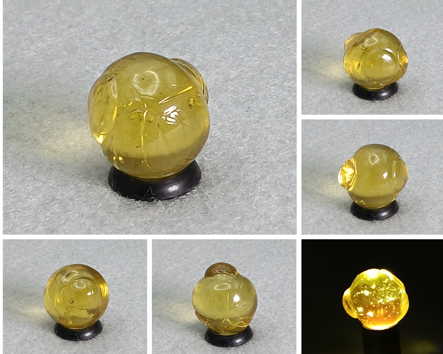 Vintage one of a kind deformed "lemonhead" marble UV! Uranium 17.4x19.5mm NM+