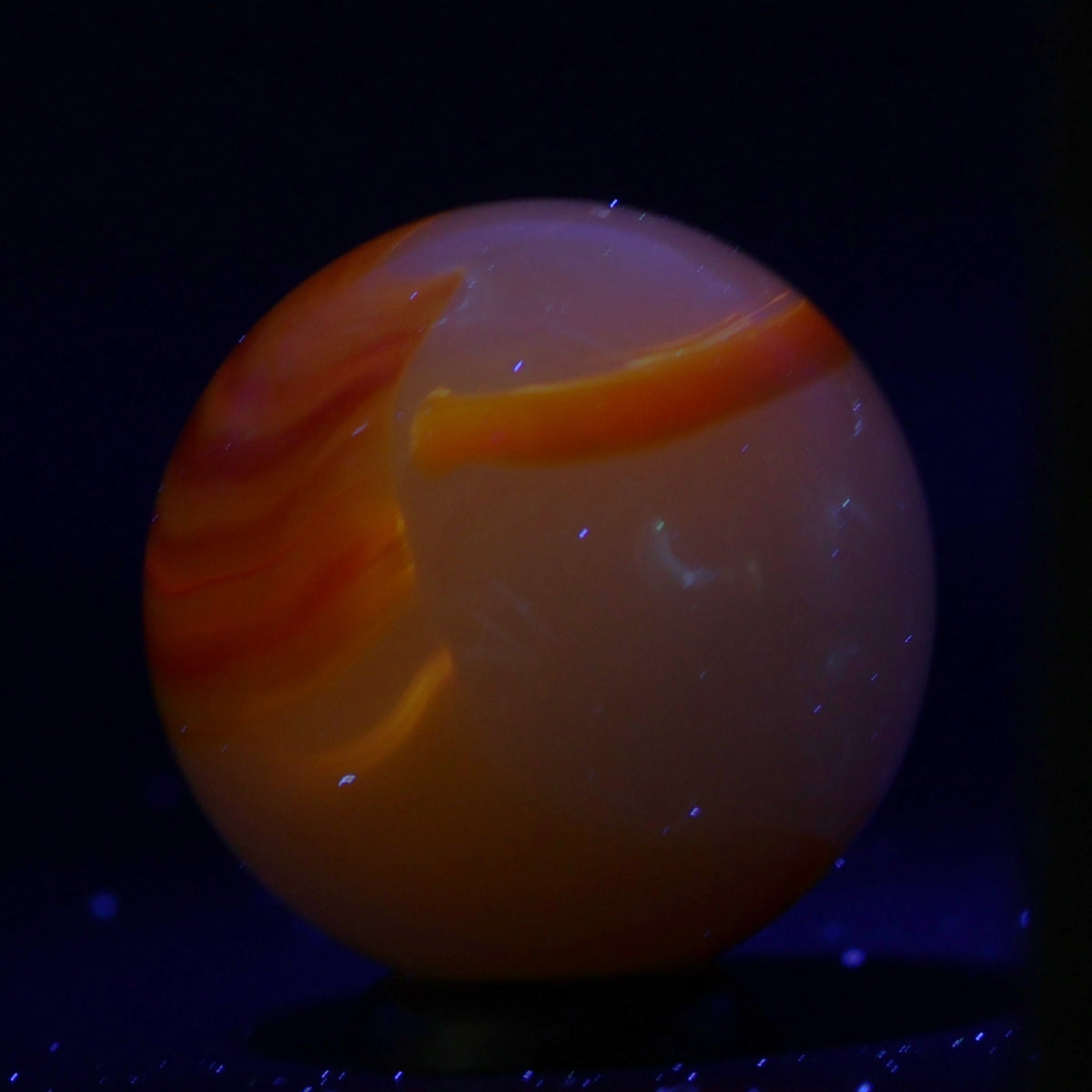 7/8" Peltier Rainbo Citrus Orange & Yellow marble M-