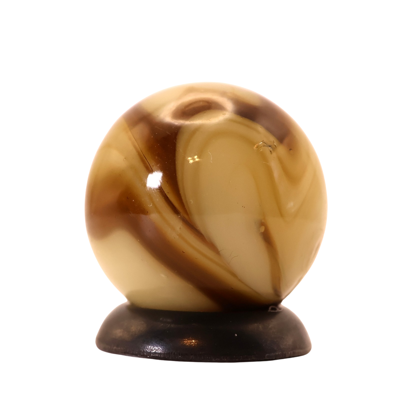 5/8" Swirl Marble w/drizzle tan & brown NM+