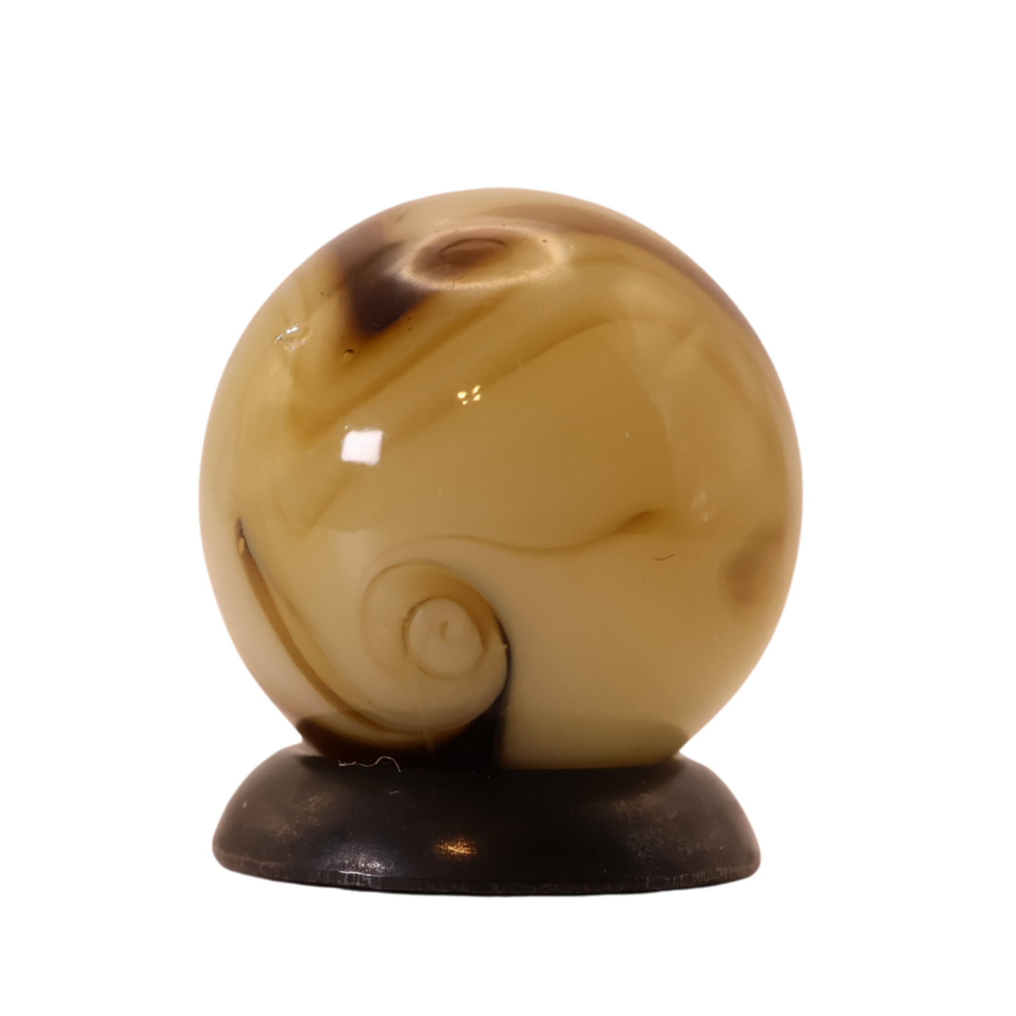 5/8" Swirl Marble w/drizzle tan & brown NM+