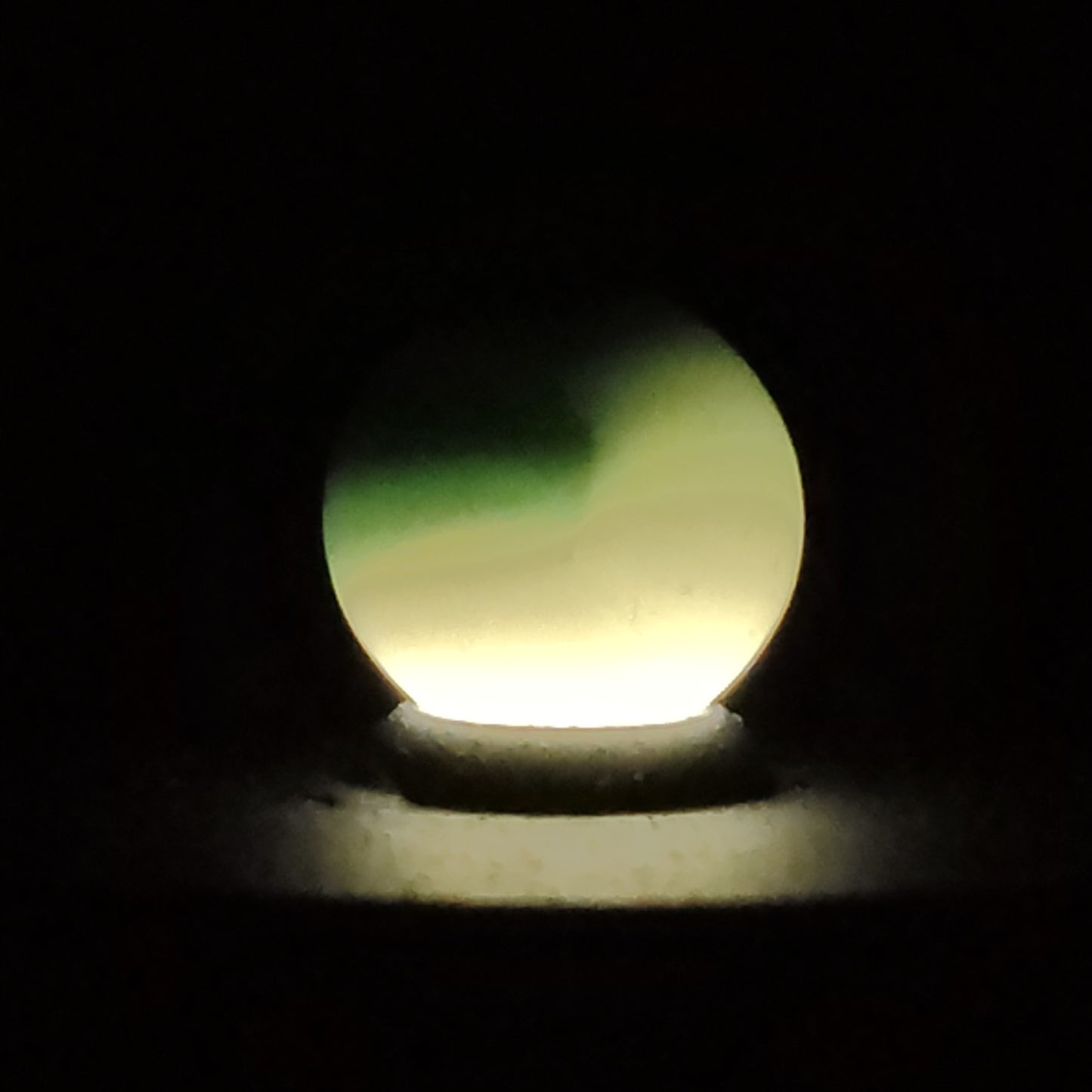 14.5mm Akro Agate Patch Marble Green & White NM