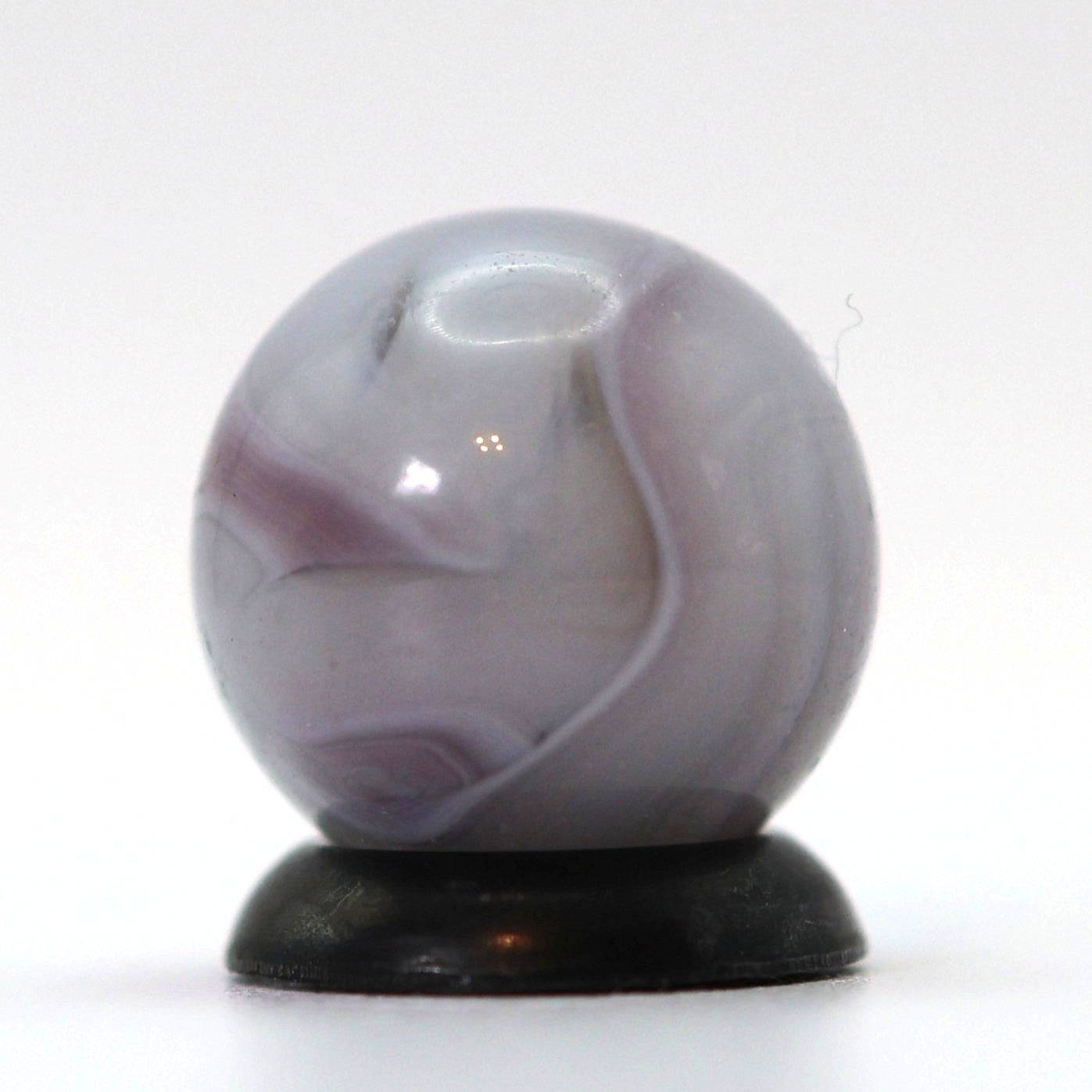 9/16" Ravenswood Lavender & White Translucent Swirl NM+