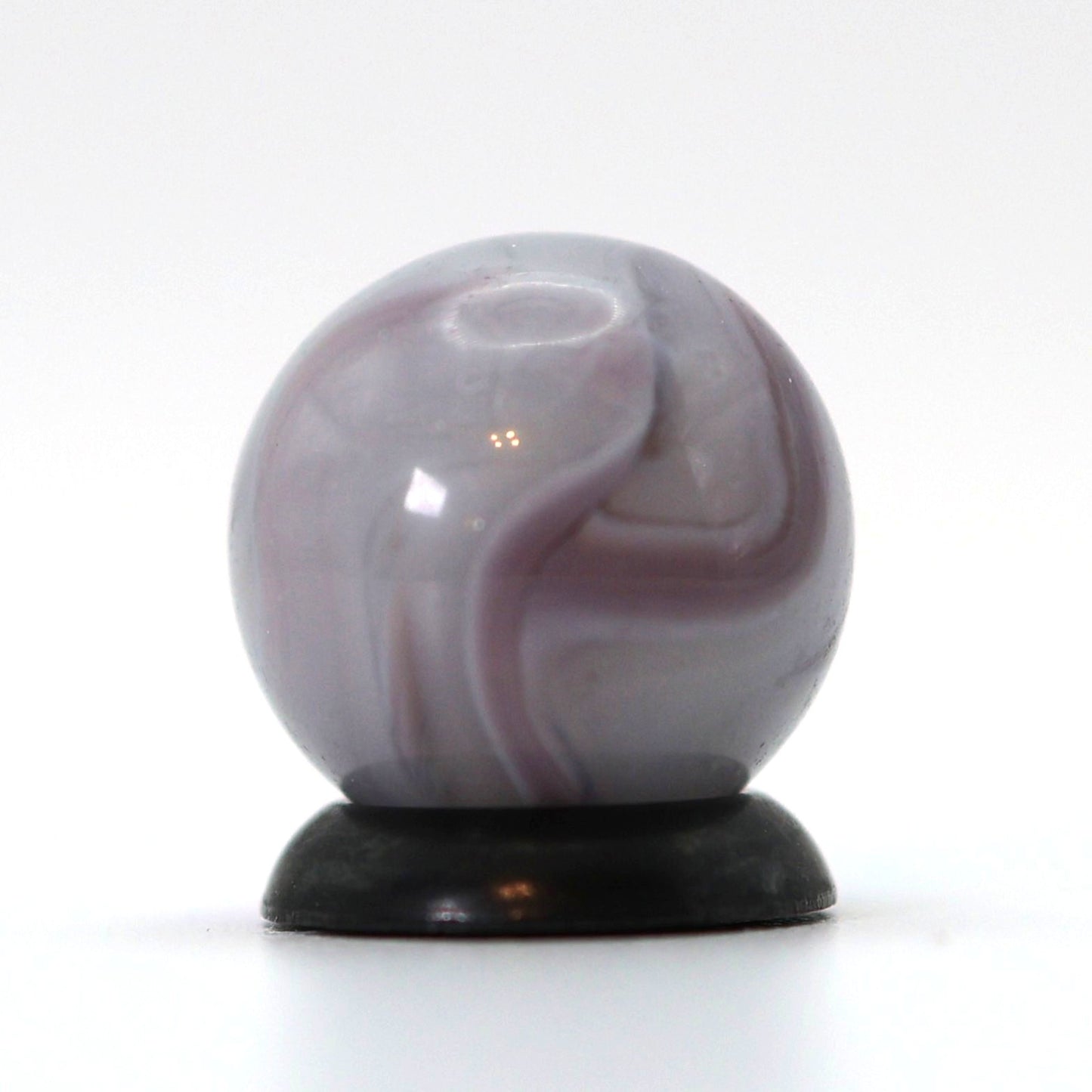 9/16" Ravenswood Lavender & White Translucent Swirl NM+