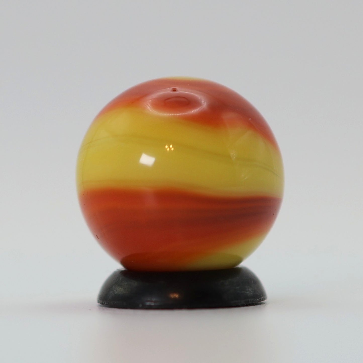 5/8" Akro Agate Prizename Corkscrew Marble Yellow & Orange NM