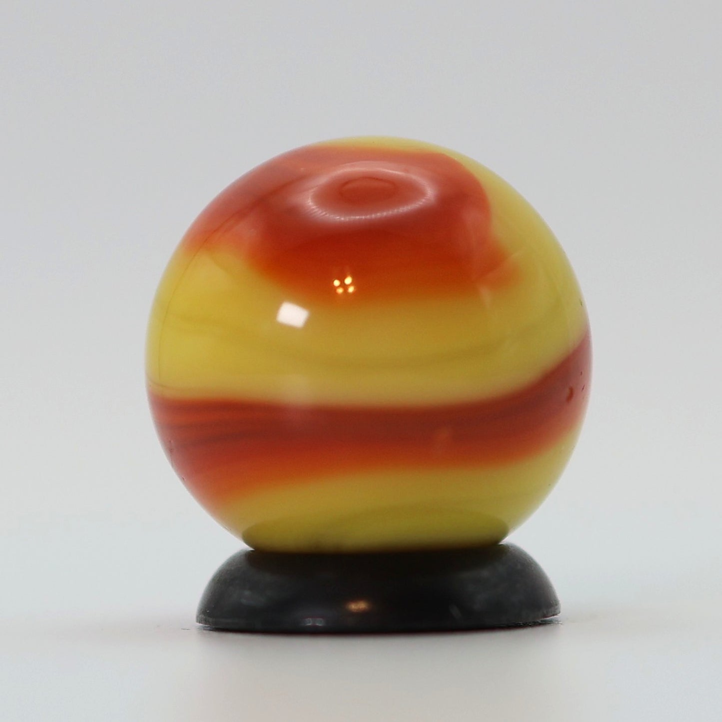 5/8" Akro Agate Prizename Corkscrew Marble Yellow & Orange NM