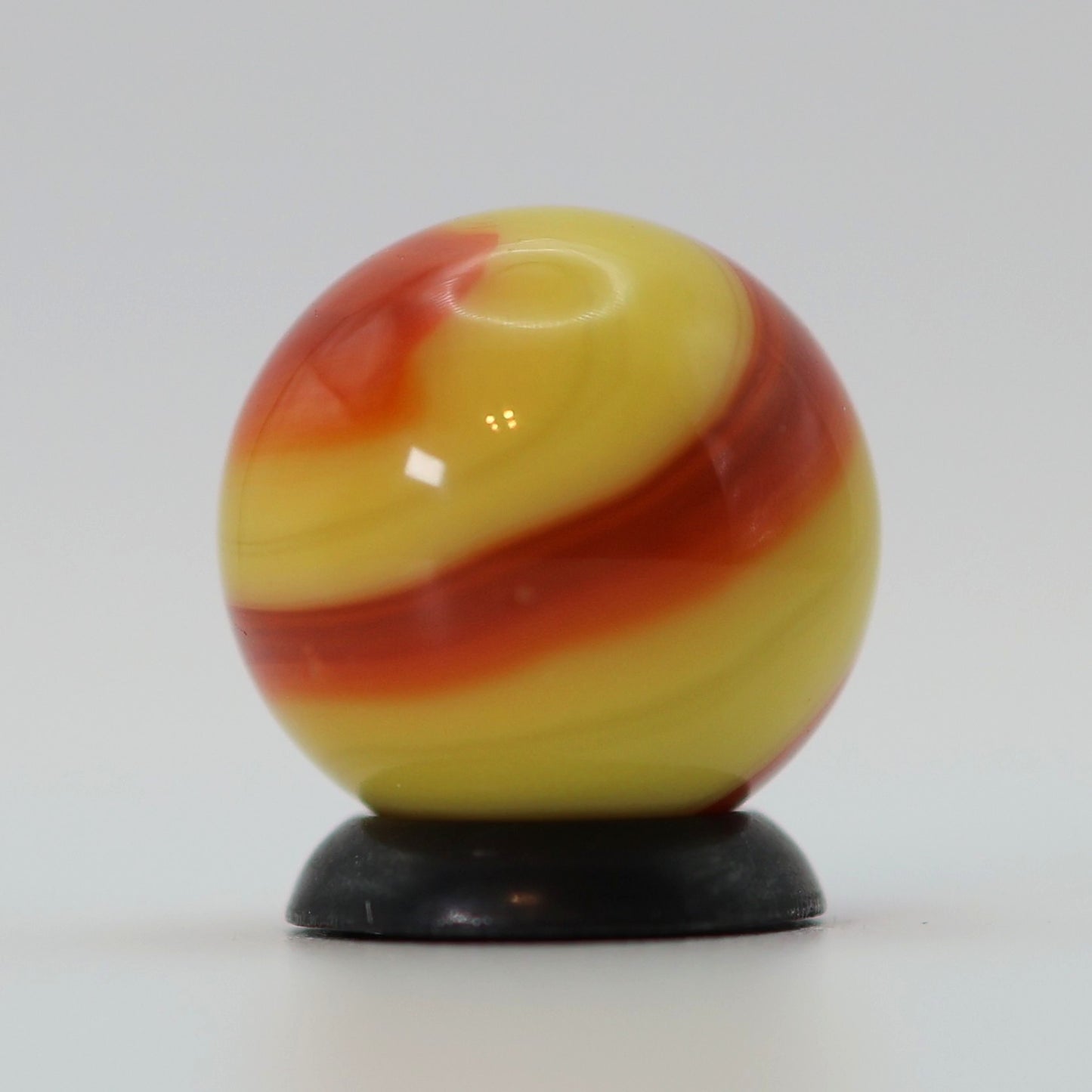 5/8" Akro Agate Prizename Corkscrew Marble Yellow & Orange NM