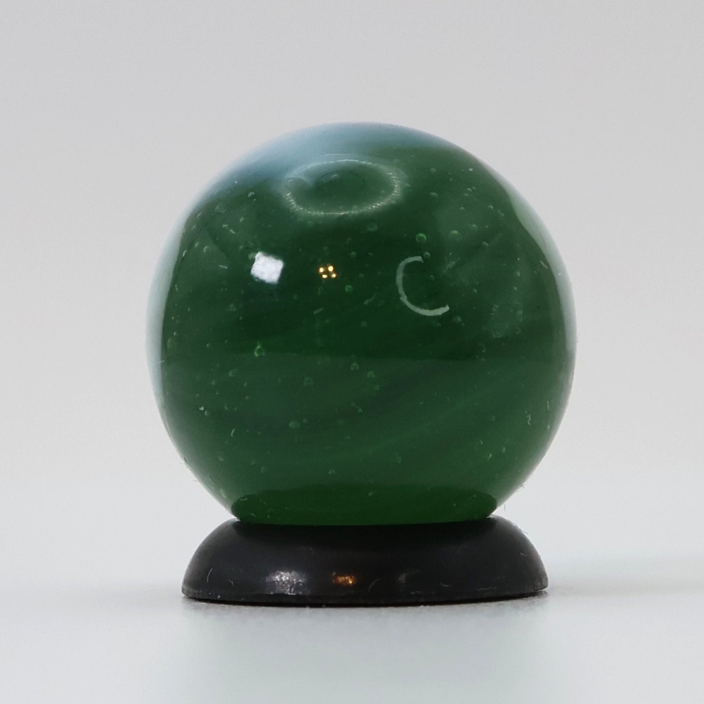 5/8" Akro Agate Patch Marble Green Translucent Base & White NM+