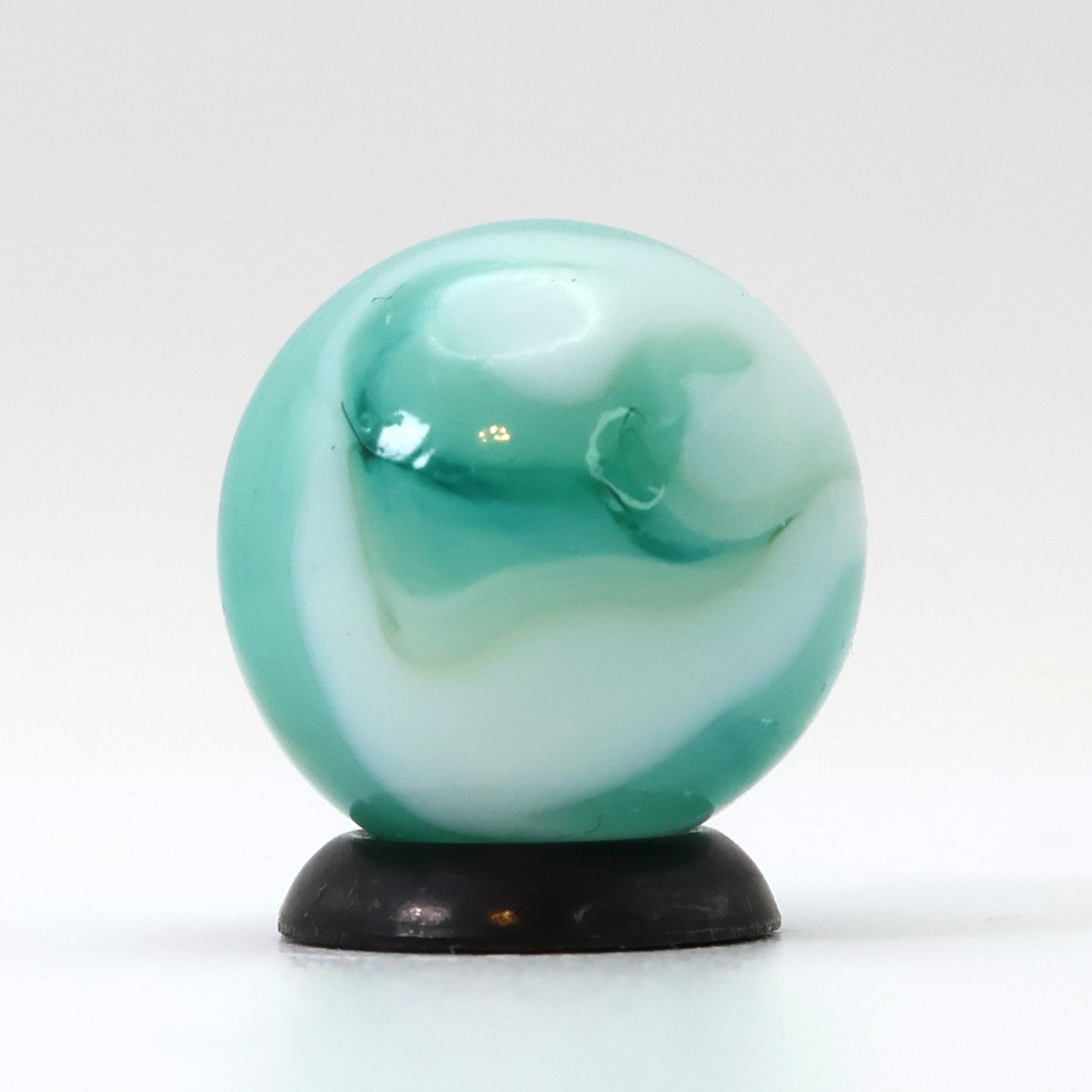 11/16" Swirl Marble Teal, White, horsehair oxblood swirl NM+