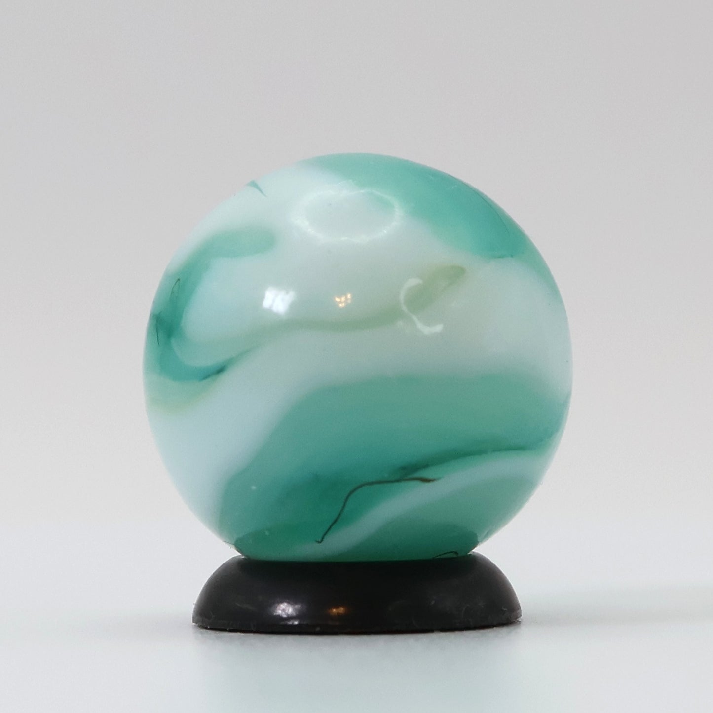 11/16" Swirl Marble Teal, White, horsehair oxblood swirl NM+