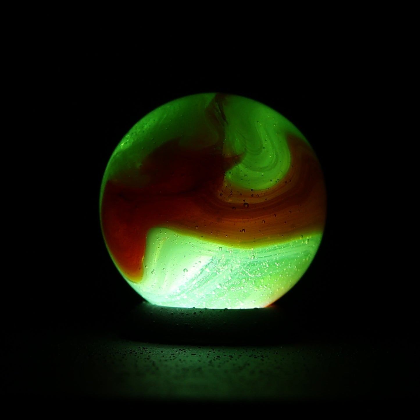 16.5mm SWIRL Marble Translucent green & red M-