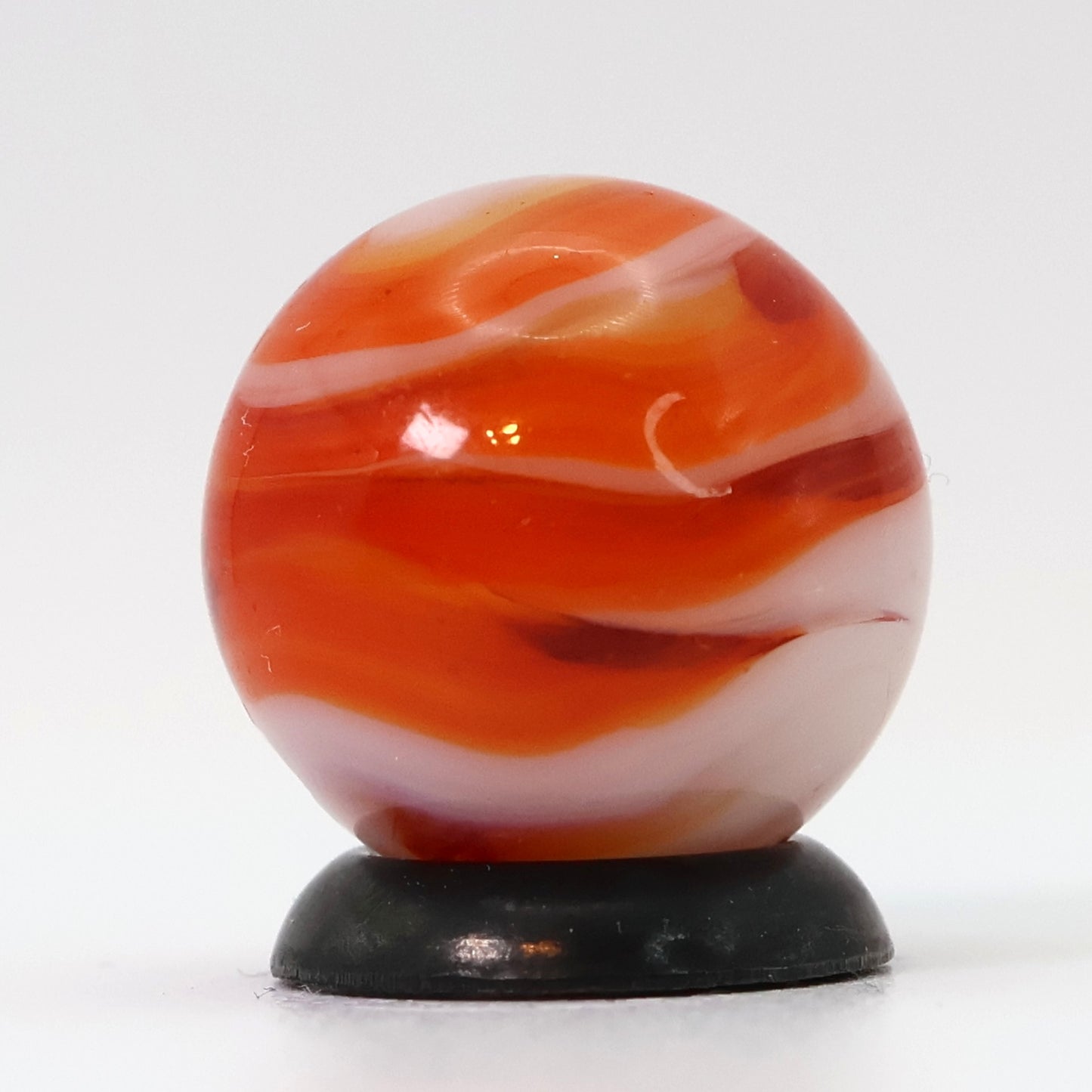 5/8" Translucent Swirl Marble Orange & White - Alley? NM+
