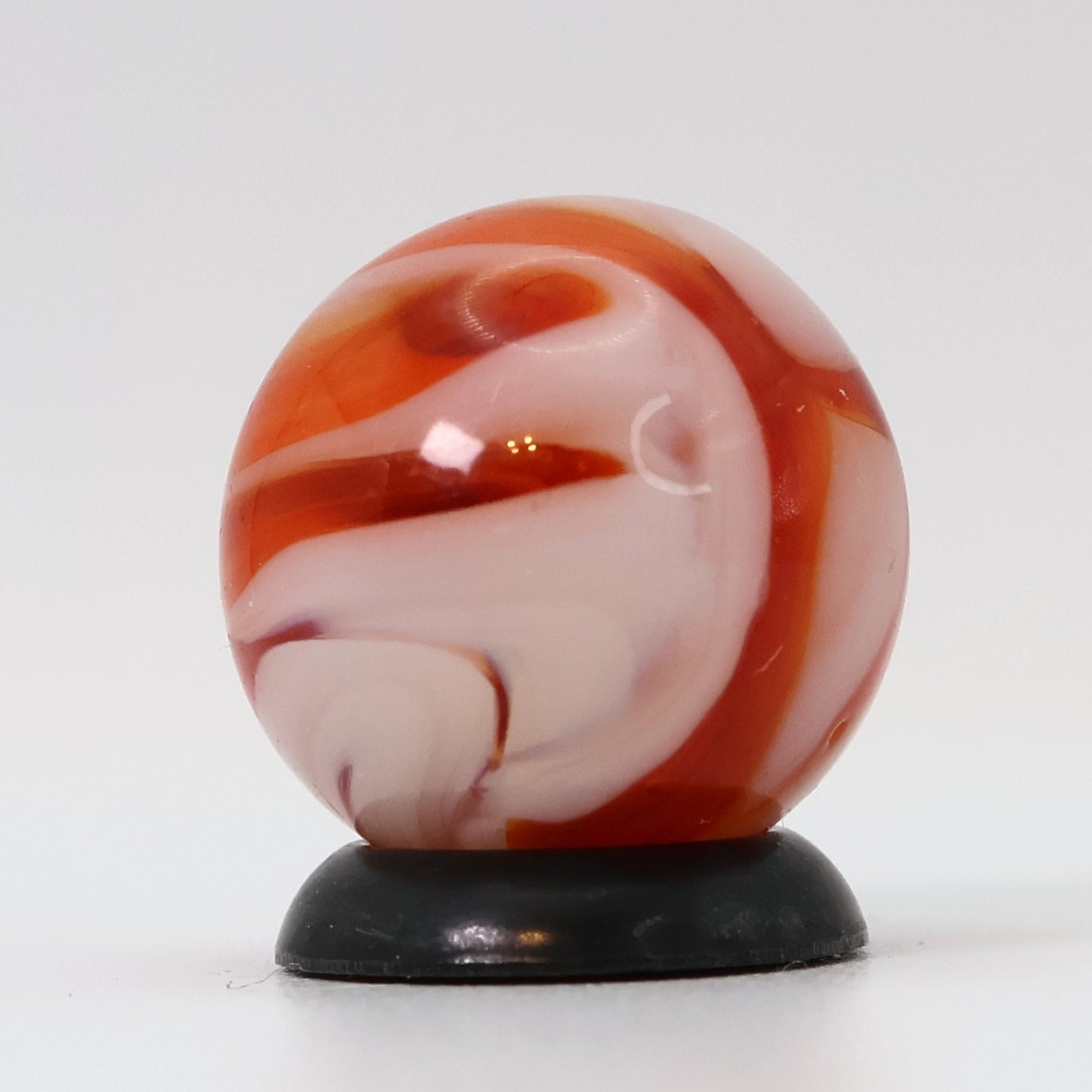 5/8" Translucent Swirl Marble Orange & White - Alley? NM+