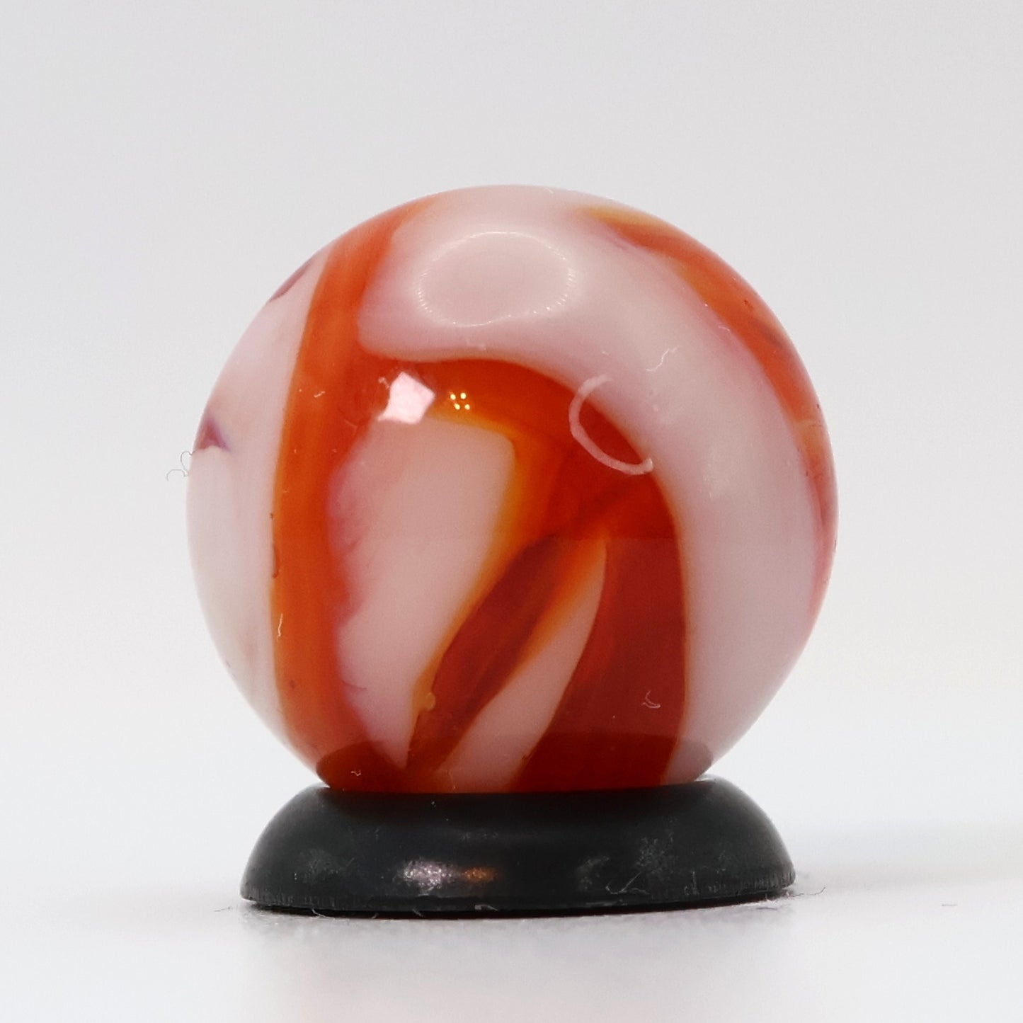 5/8" Translucent Swirl Marble Orange & White - Alley? NM+