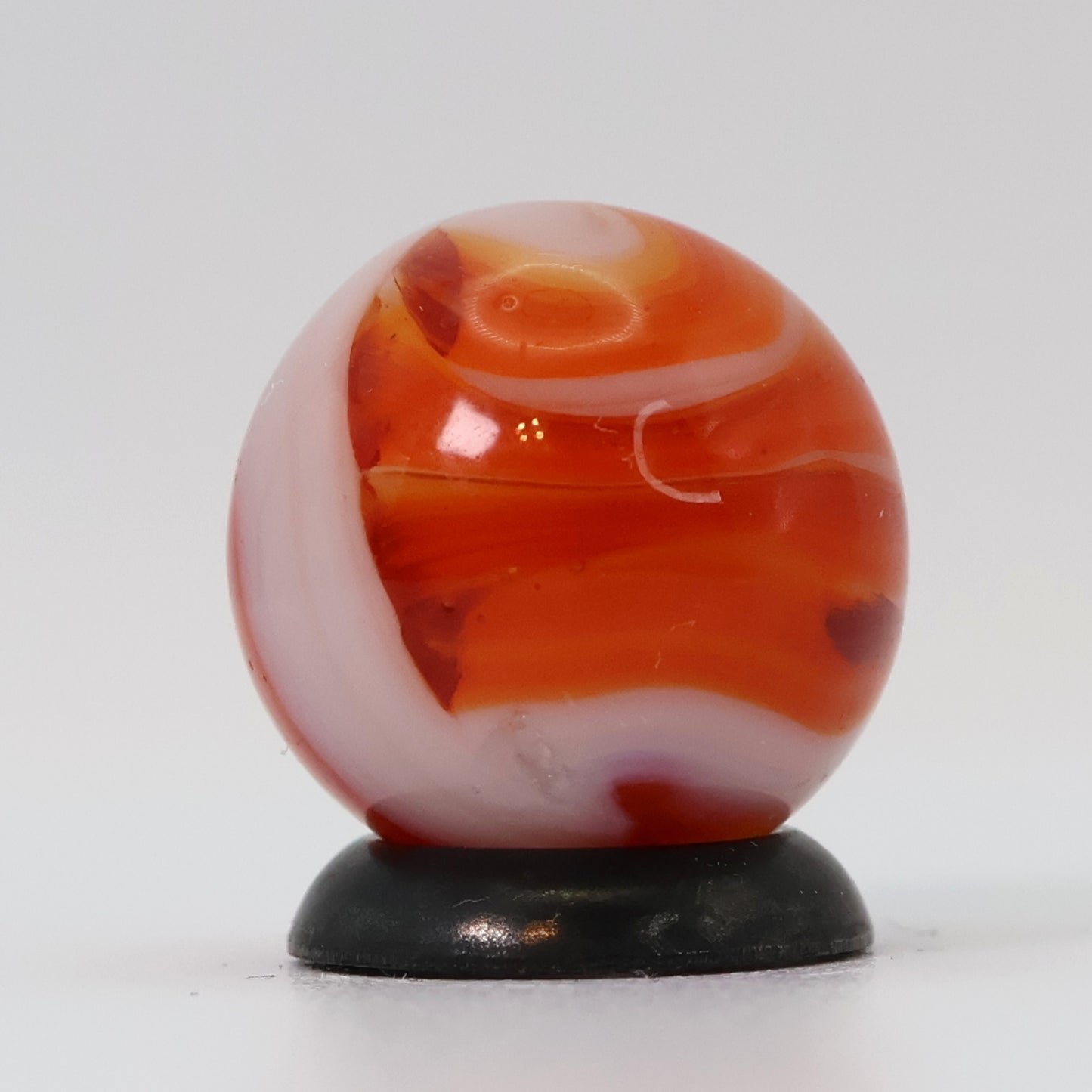 5/8" Translucent Swirl Marble Orange & White - Alley? NM+