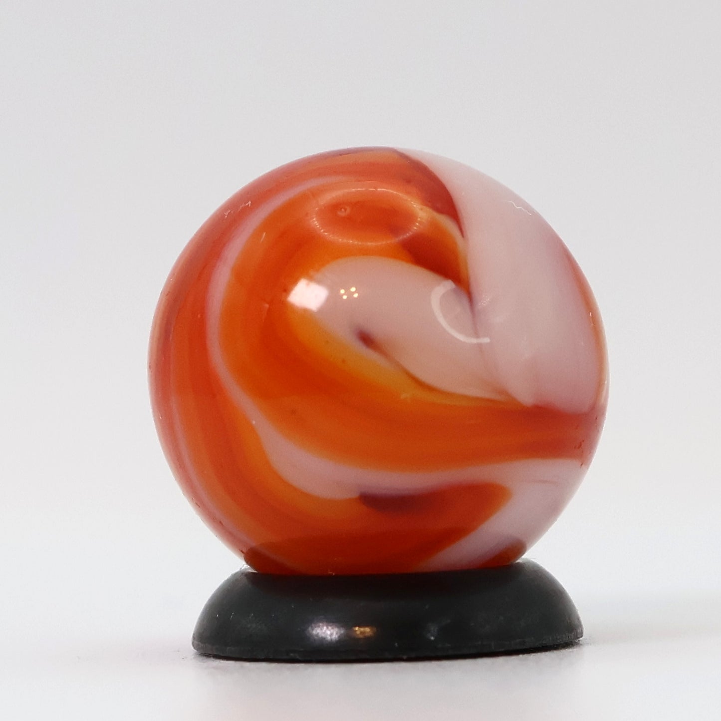 5/8" Translucent Swirl Marble Orange & White - Alley? NM+