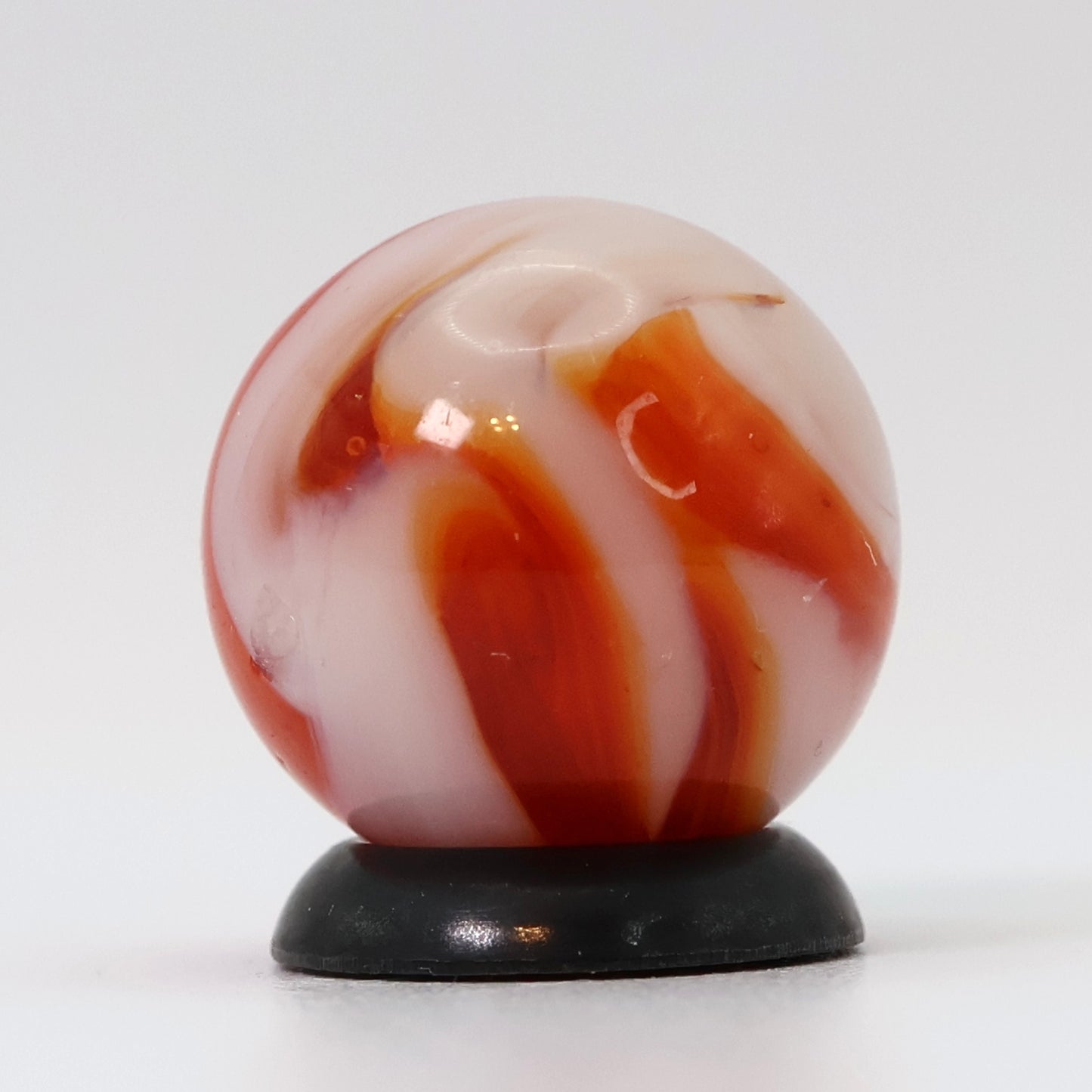 5/8" Translucent Swirl Marble Orange & White - Alley? NM+
