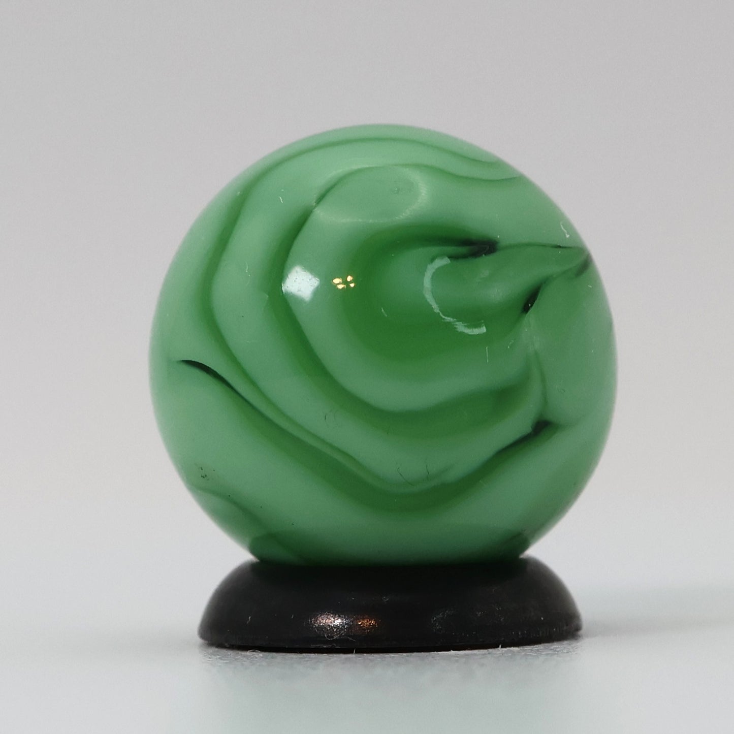 5/8" Swirl Marble Clear Base w/ Green Ribbons NM++