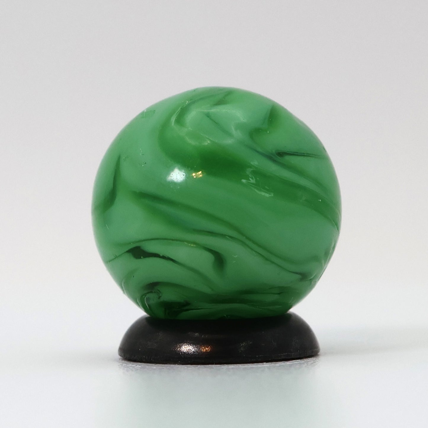 5/8" Swirl Marble Clear Base w/ Green Ribbons NM++
