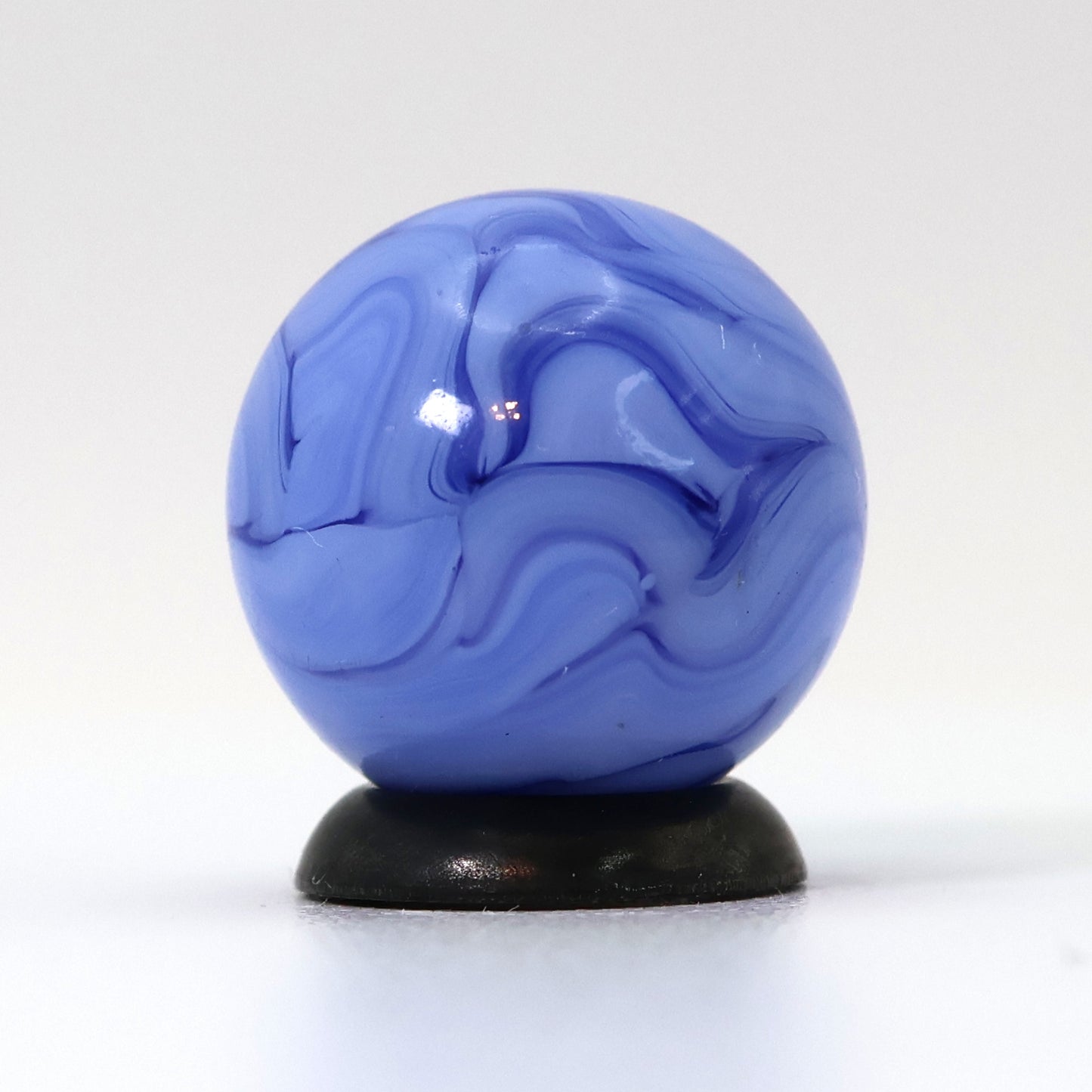 5/8" VTG Swirl Marble Blue ribbons translucent Base Busy pattern NM
