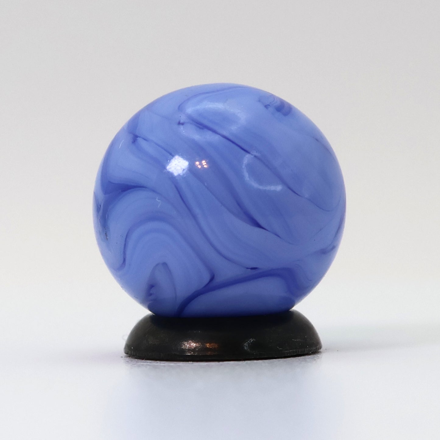 5/8" VTG Swirl Marble Blue ribbons translucent Base Busy pattern NM