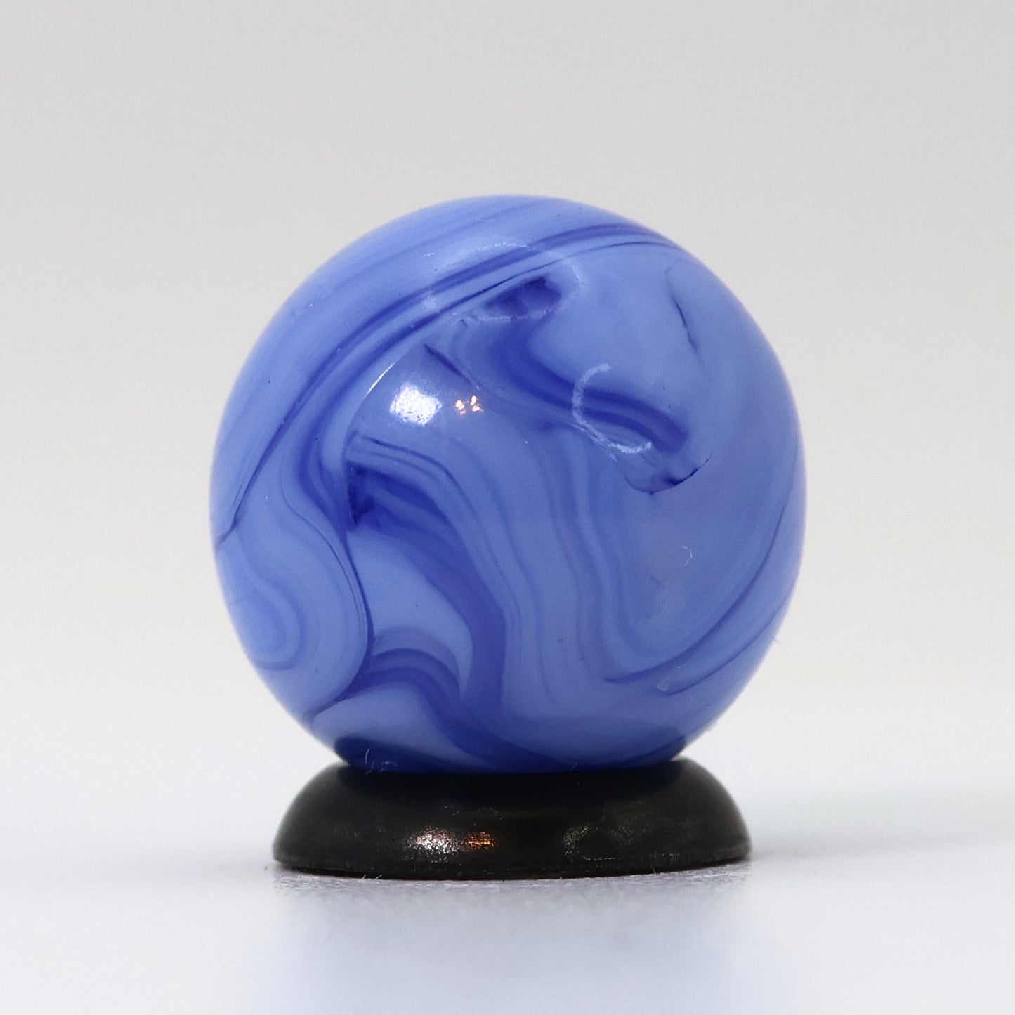 5/8" VTG Swirl Marble Blue ribbons translucent Base Busy pattern NM