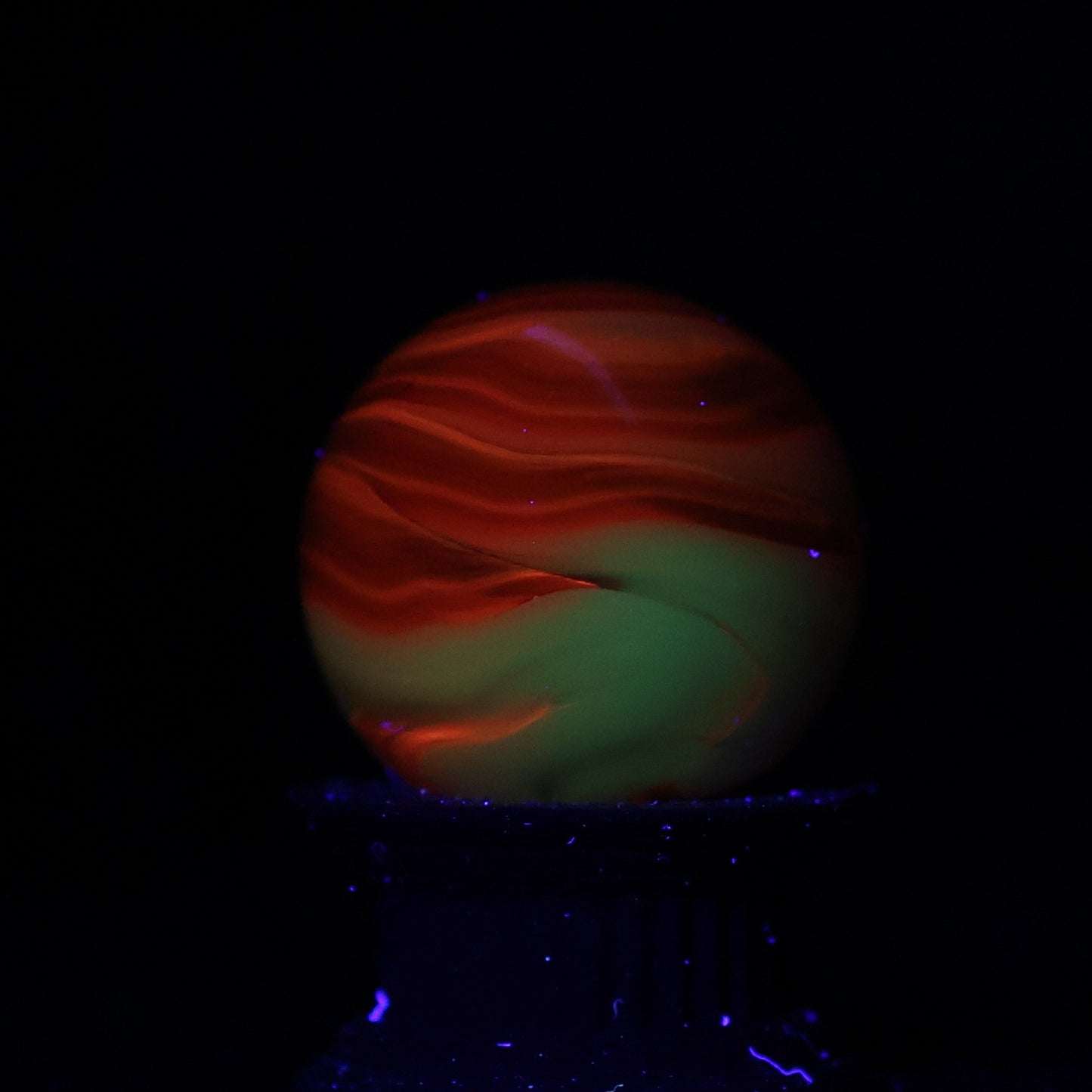 5/8" Translucent Swirl Marble Orange & White - Alley? NM+