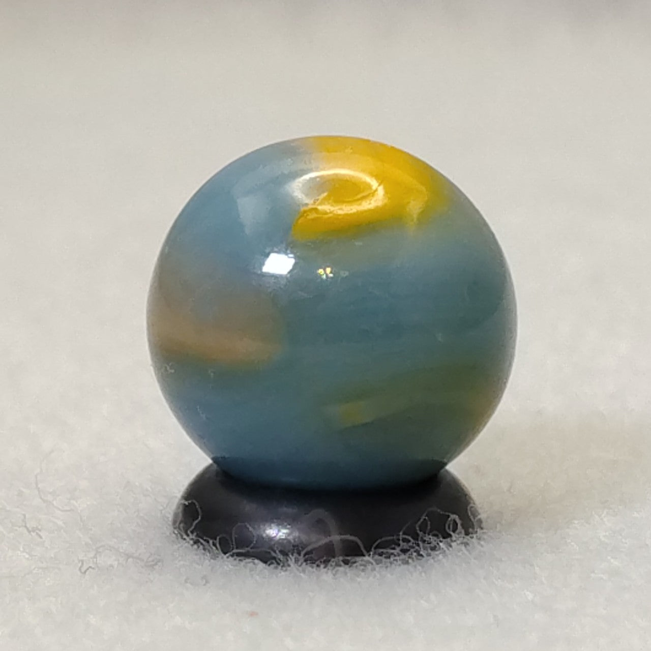 15.5mm Peltier Rainbo Marble Gray w/ Orange Ribbons UV M-