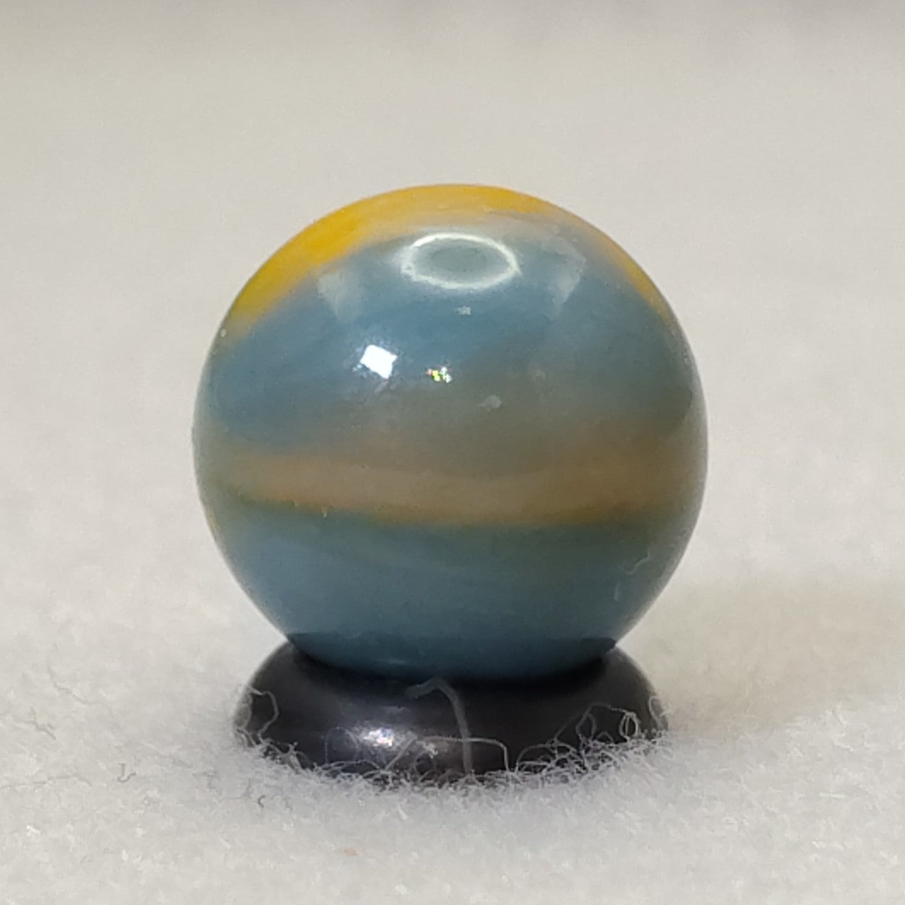 15.5mm Peltier Rainbo Marble Gray w/ Orange Ribbons UV M-