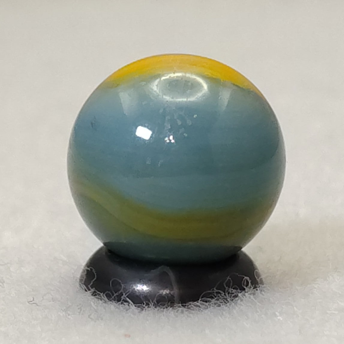 15.5mm Peltier Rainbo Marble Gray w/ Orange Ribbons UV M-
