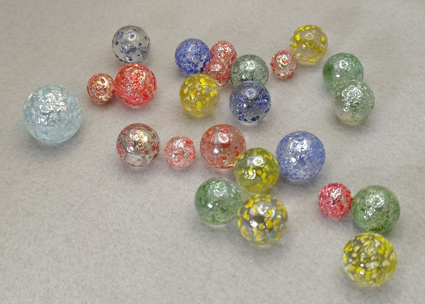 23 Vacor Stardust Marbles 11-17.5mm & 1-0.85" Vacor Snowflake NM+ to M