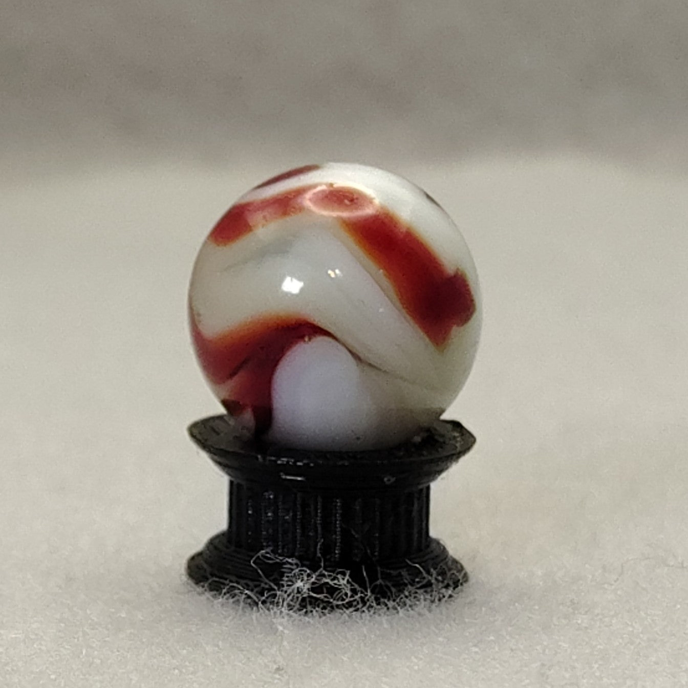 16mm Red & White Swirl Marble, Ravenswood? NM