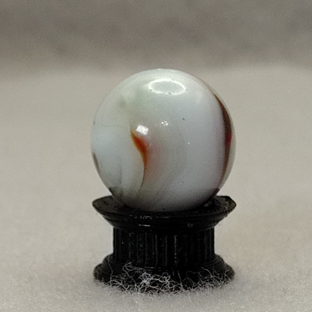 16mm Red & White Swirl Marble, Ravenswood? NM